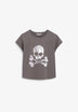 T-SHIRT COM SKULL METALIZADA
