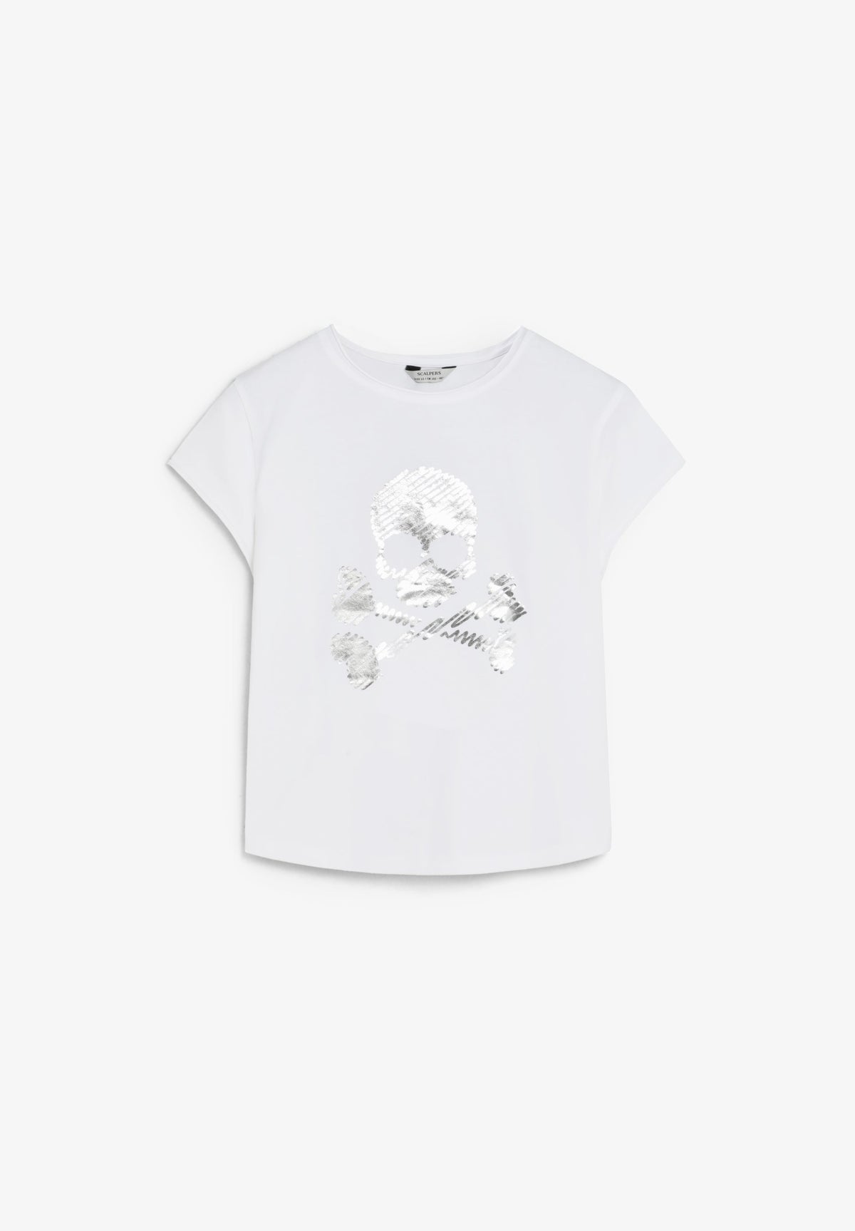 T-SHIRT COM SKULL METALIZADA