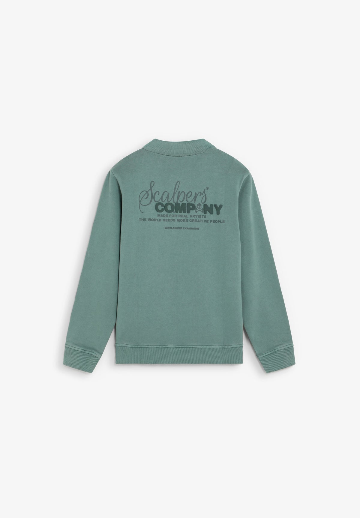 SWEATSHIRT COM MEIO FECHO DE CORRER E PADRÃO TRASEIRO