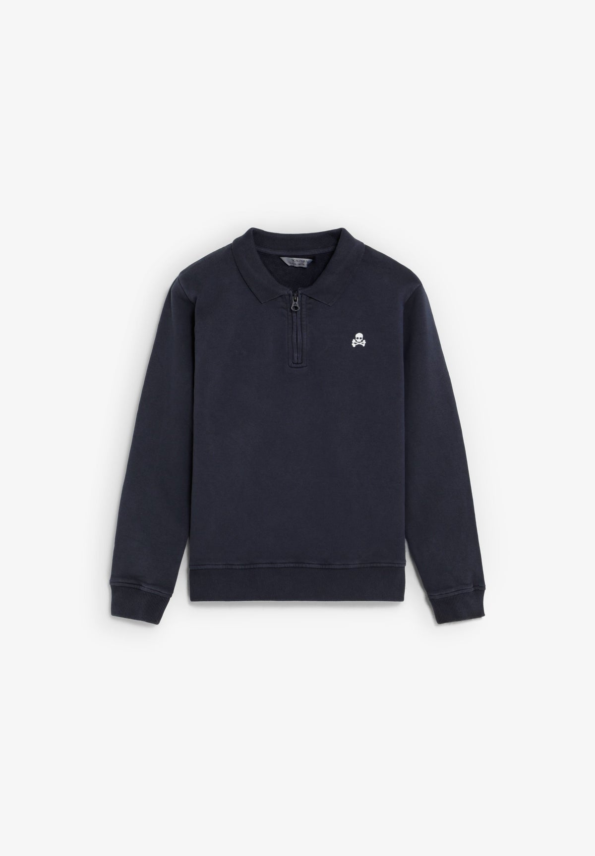 SWEATSHIRT COM MEIO FECHO DE CORRER E PADRÃO TRASEIRO