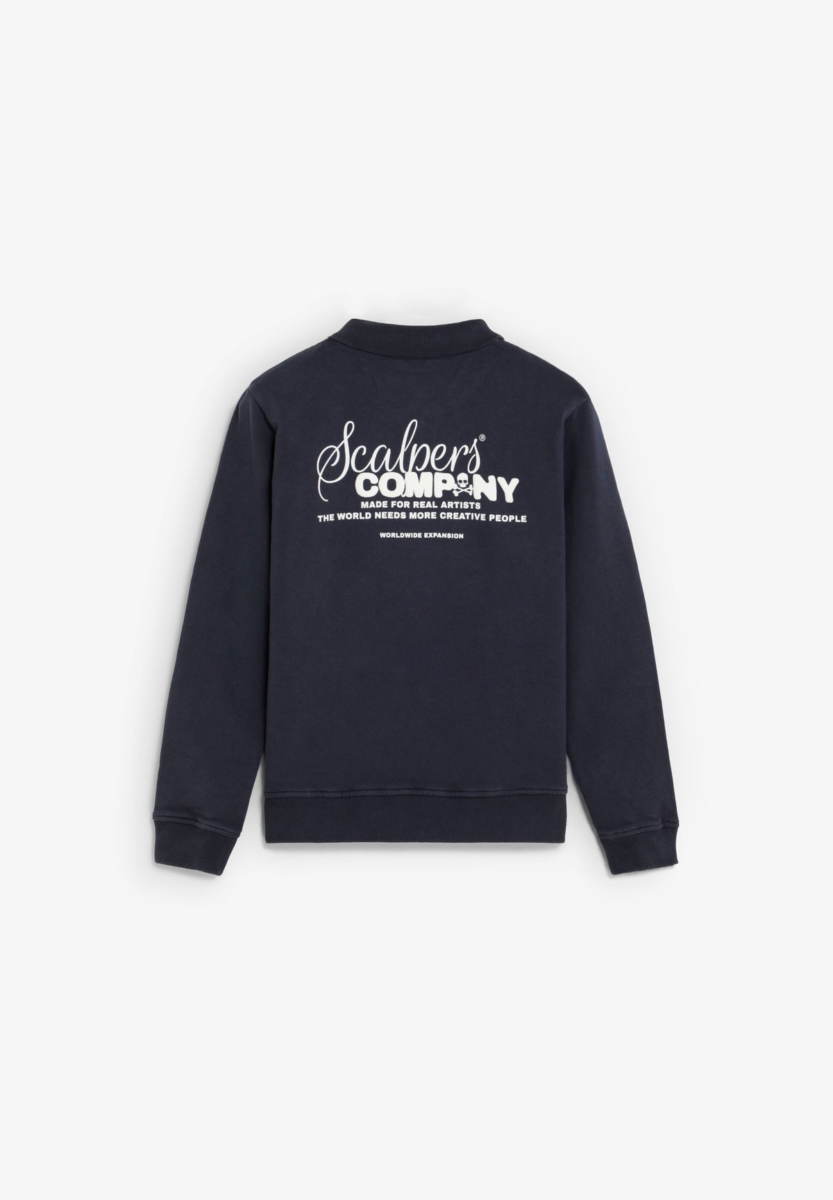 SWEATSHIRT COM MEIO FECHO DE CORRER E PADRÃO TRASEIRO