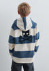 SWEATSHIRT ÀS RISCAS COM CAPUZ