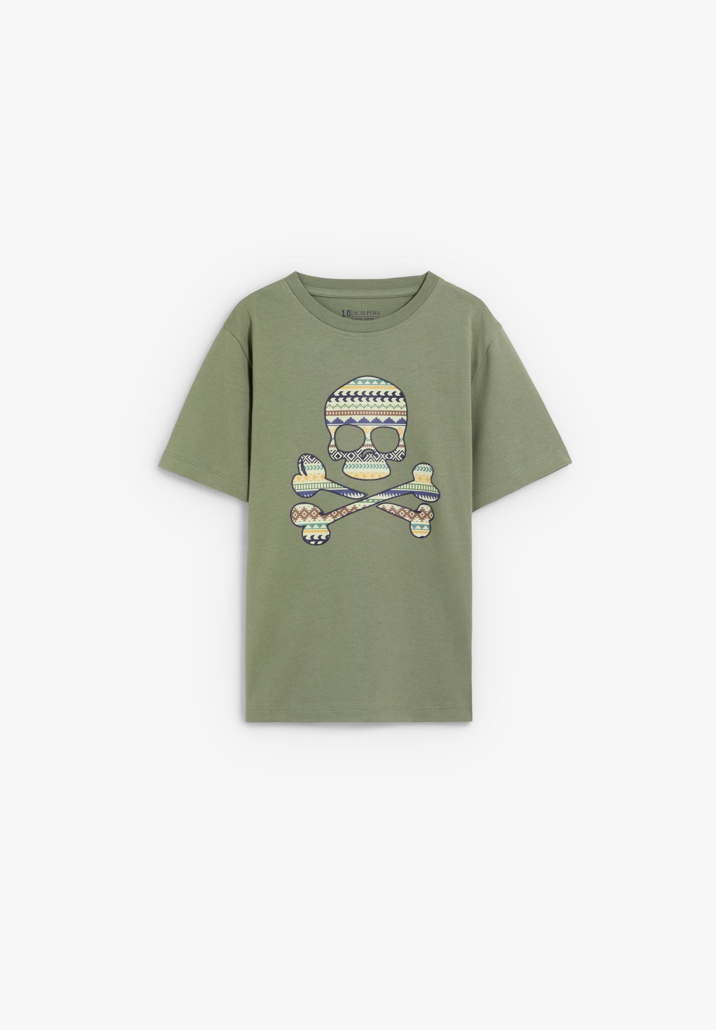 T-SHIRT SKULL COM ESTAMPADO ÉTNICO