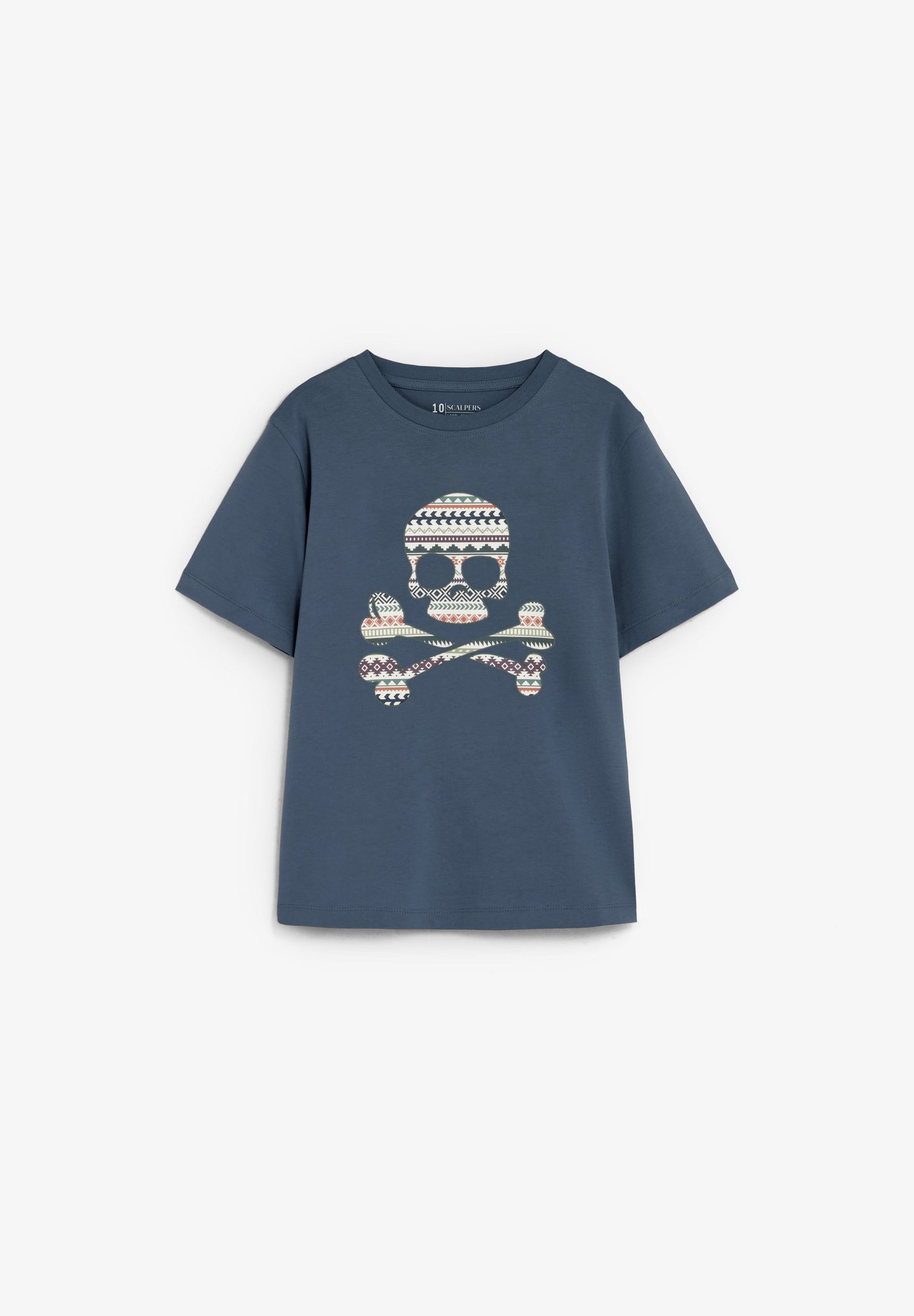 T-SHIRT SKULL COM ESTAMPADO ÉTNICO