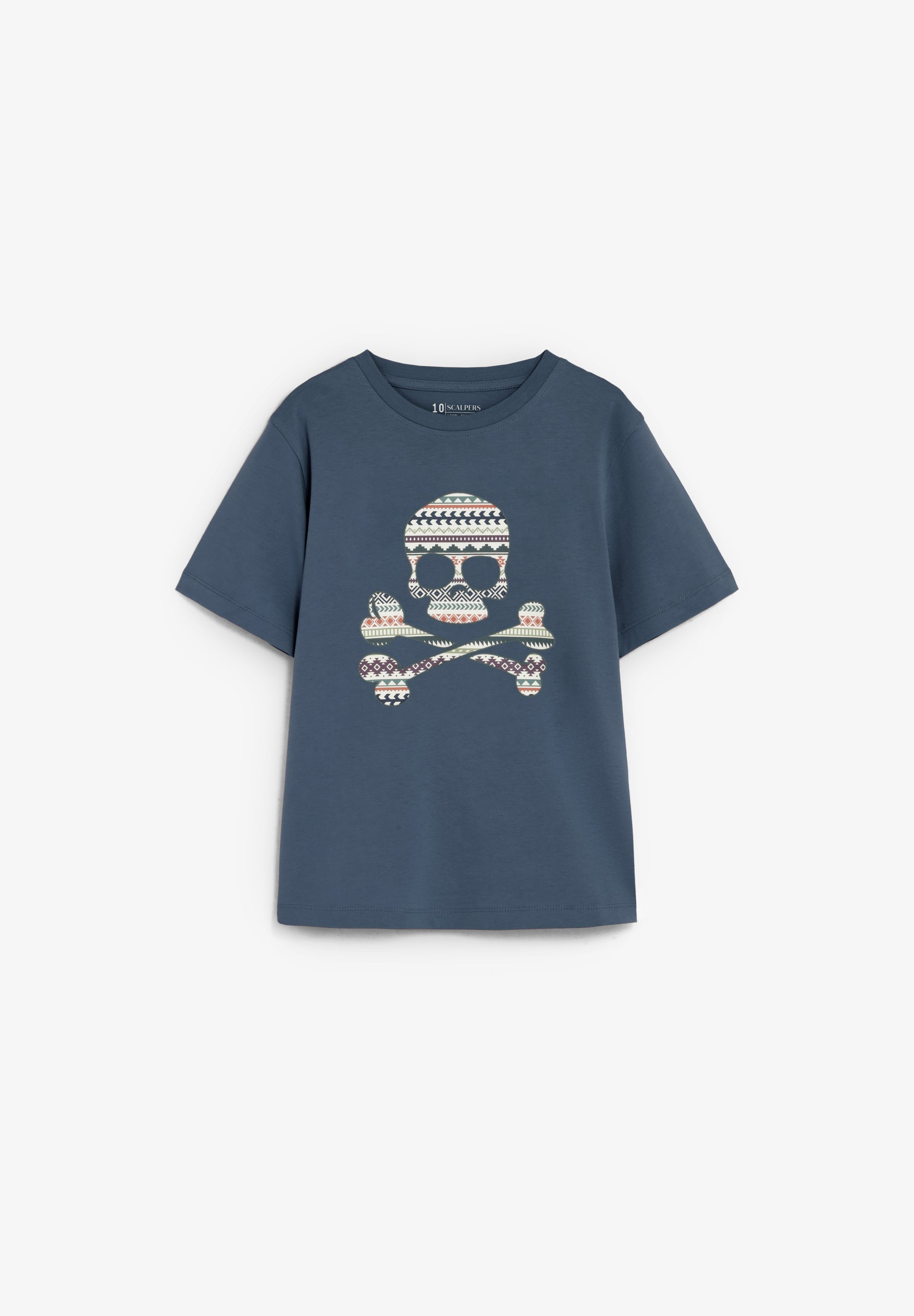 T-SHIRT SKULL COM ESTAMPADO ÉTNICO
