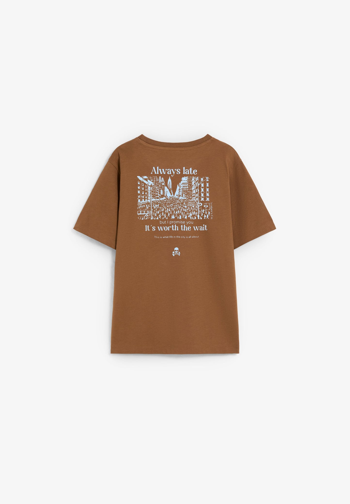 T-SHIRT ESTAMPADA COM EFEITO LAVADO