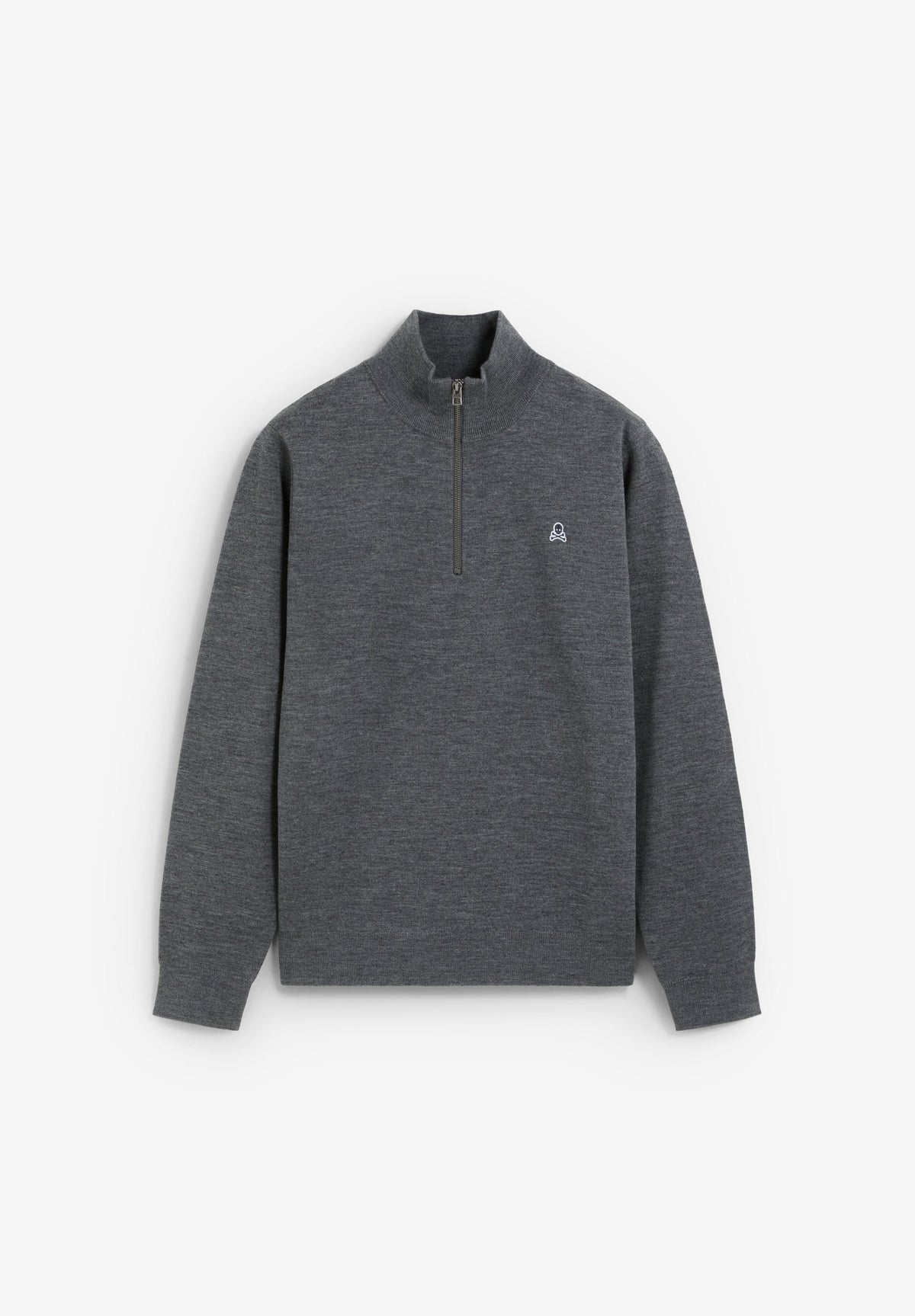 SWEATER MEIO ZIP COM SKULL