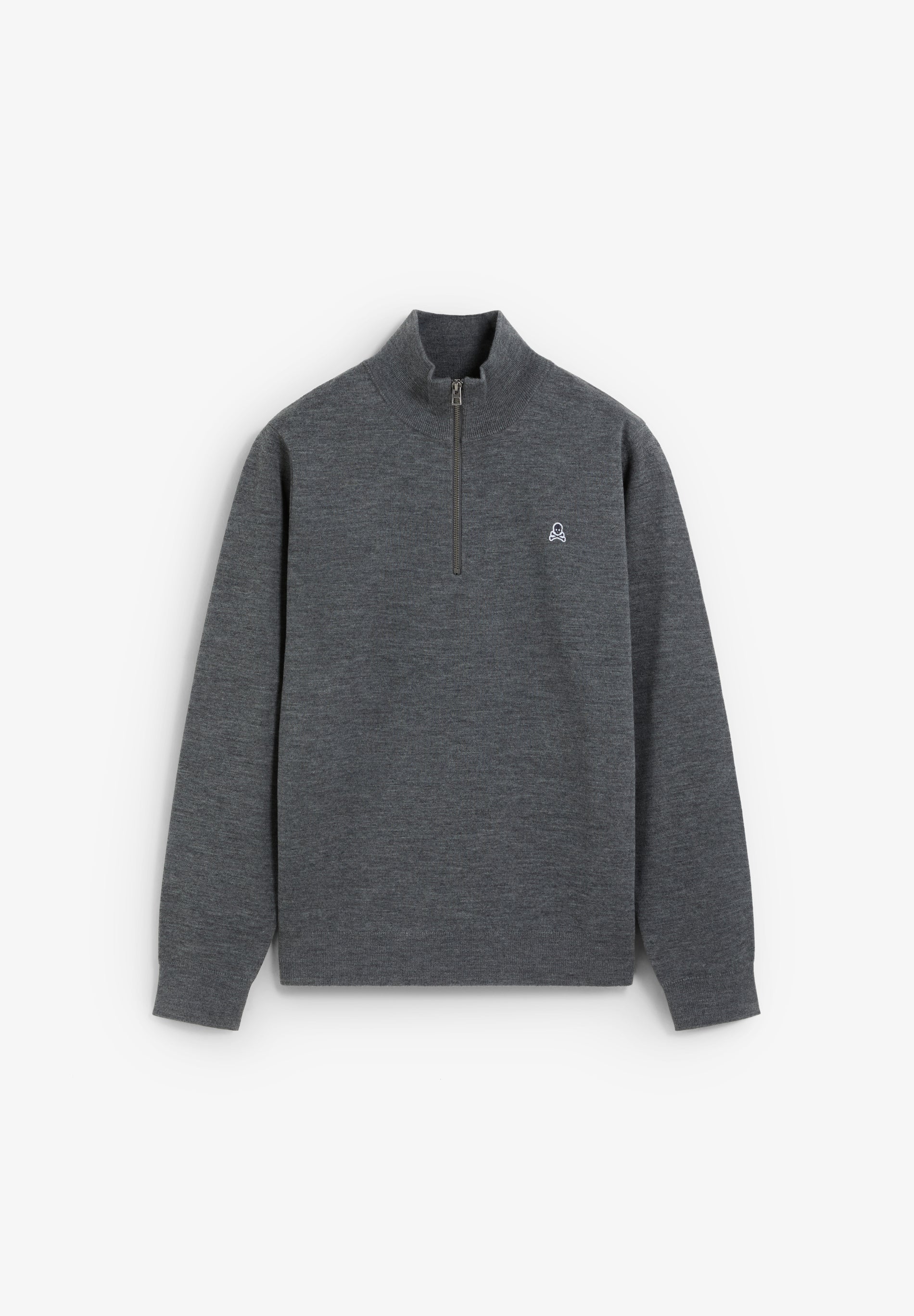 SWEATER MEIO ZIP COM SKULL