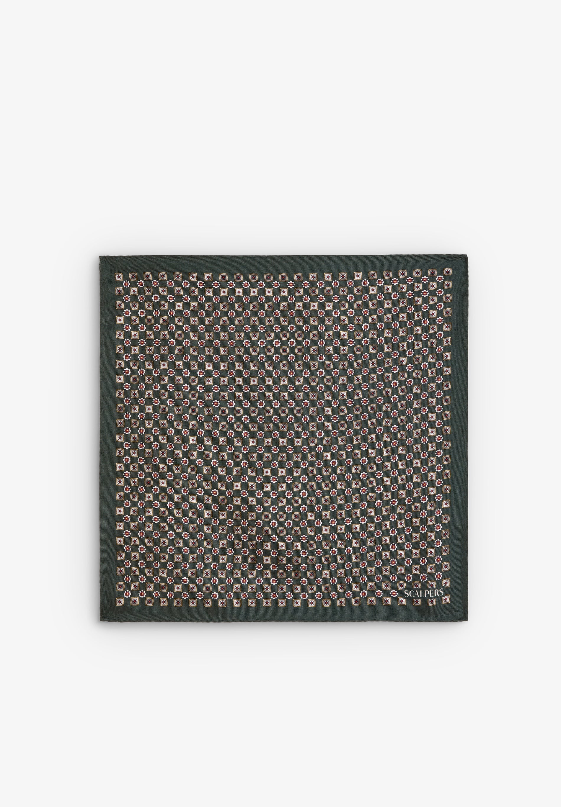 LENÇO DE BOLSO DE SEDA MICRO-PADRÃO FLORES