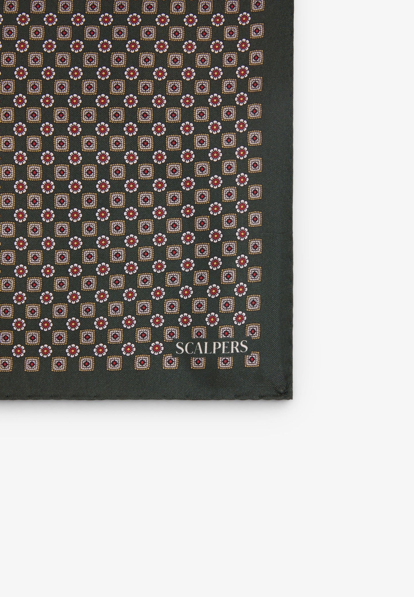 LENÇO DE SEDA COM MICROESTAMPADO FLORAL