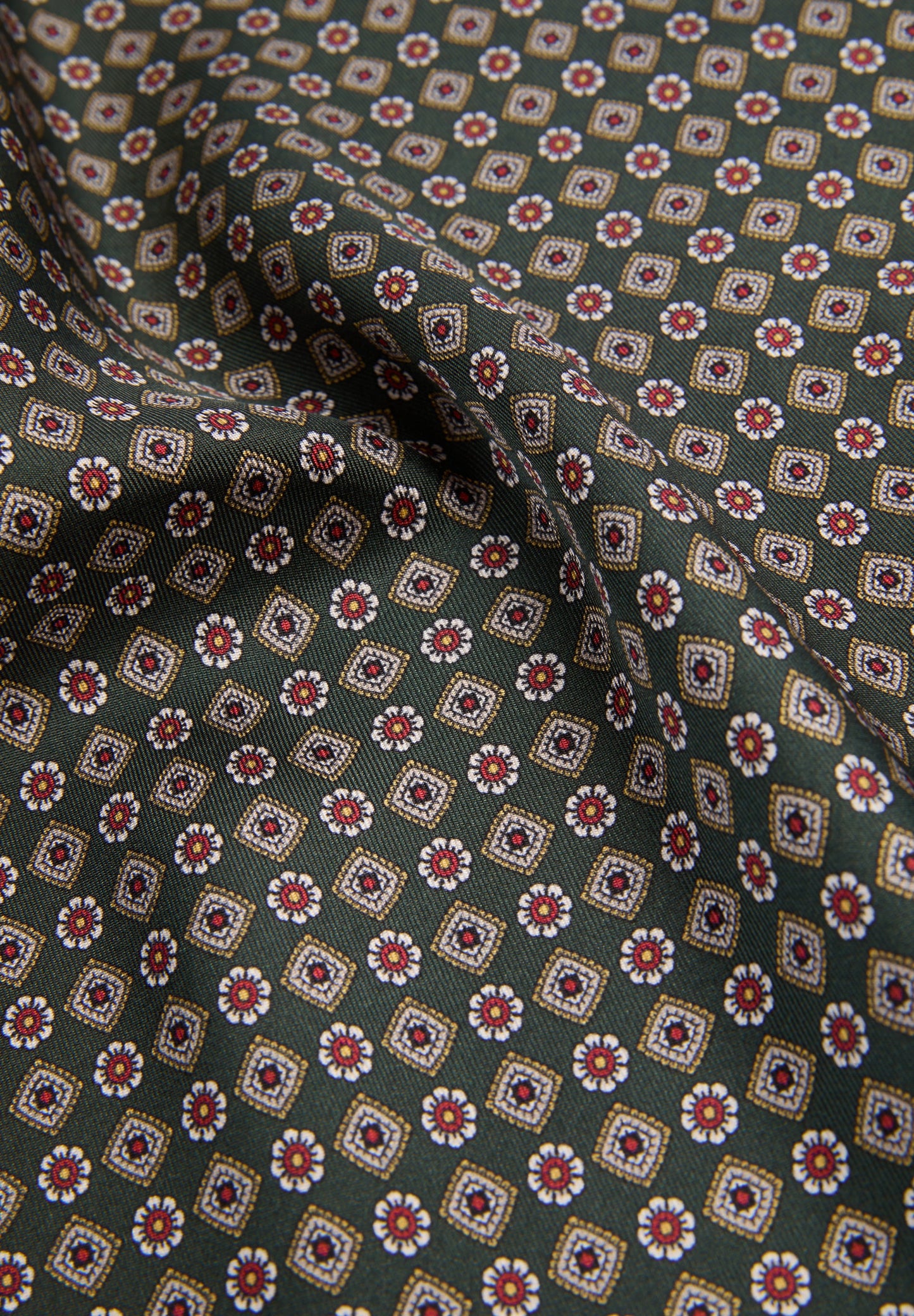 LENÇO DE SEDA COM MICROESTAMPADO FLORAL