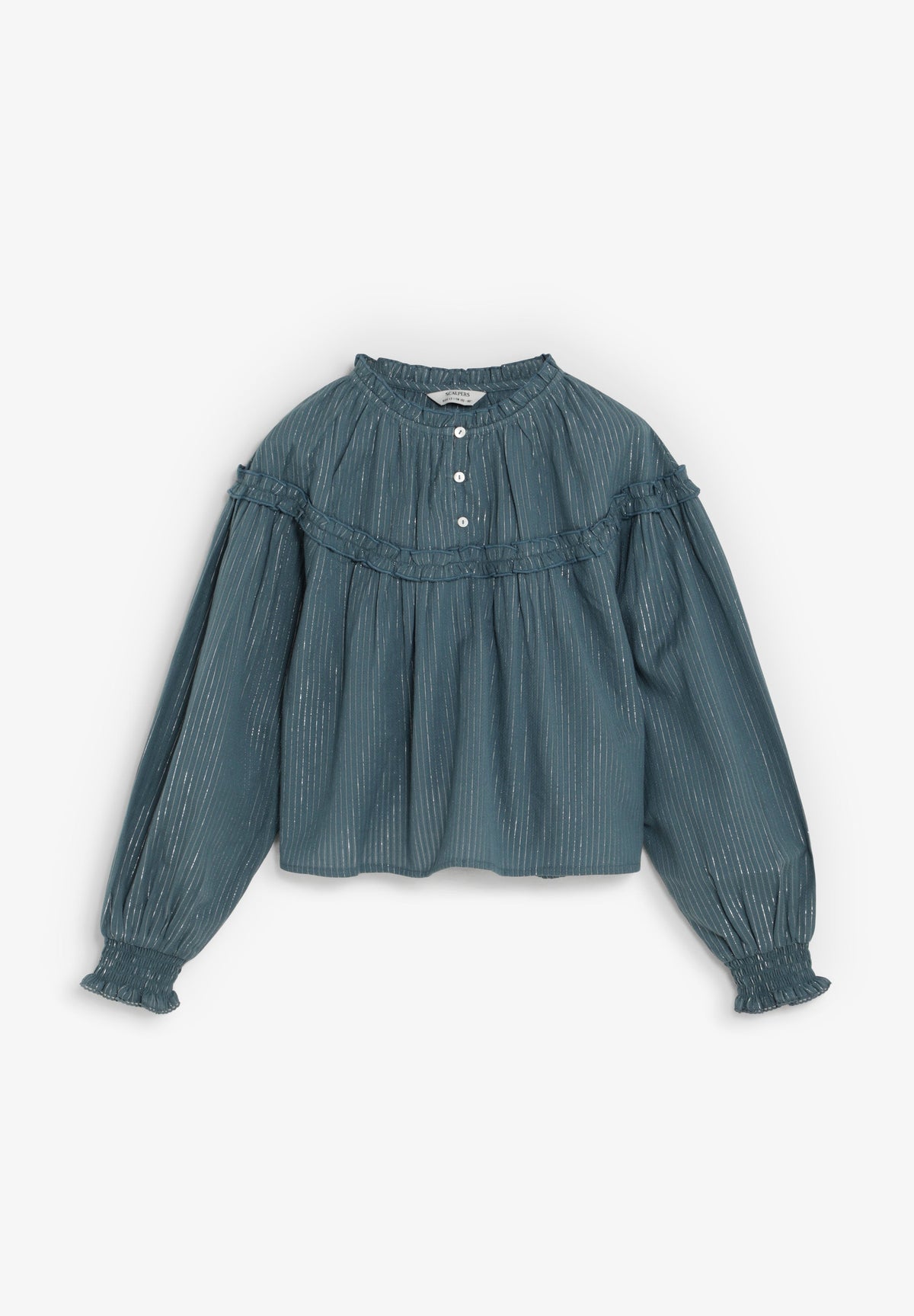 BLUSA ÀS RISCAS EM FIO METALIZADO