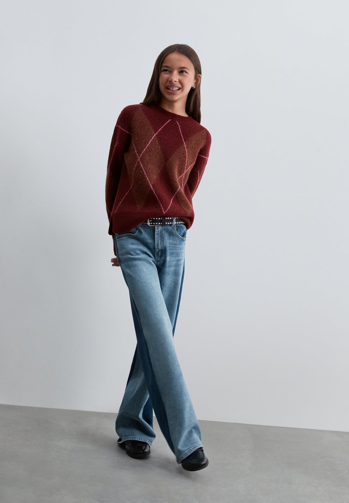 SWEATER DE MALHA TEXTURA DIAMANTE