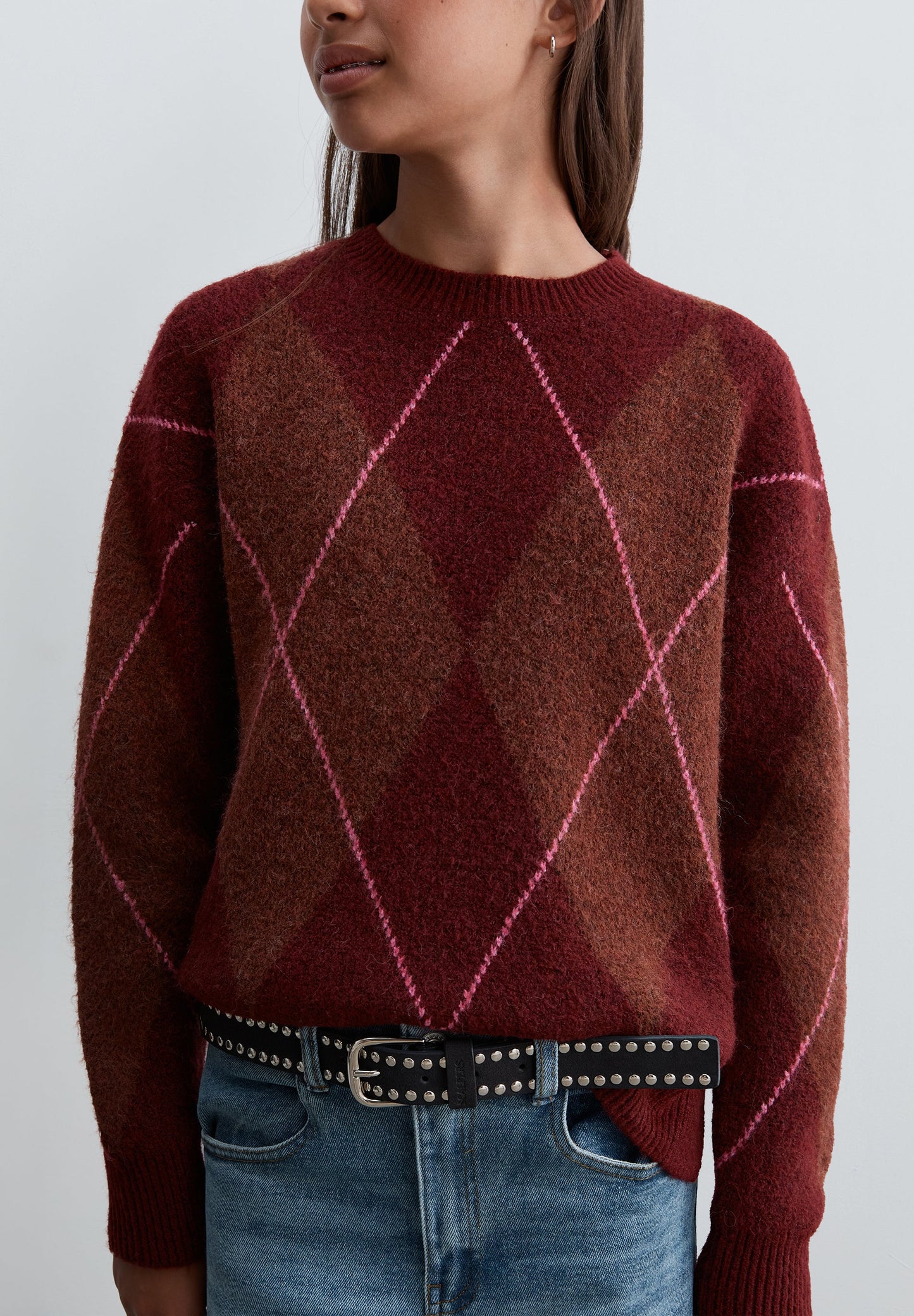 SWEATER DE MALHA TEXTURA DIAMANTE