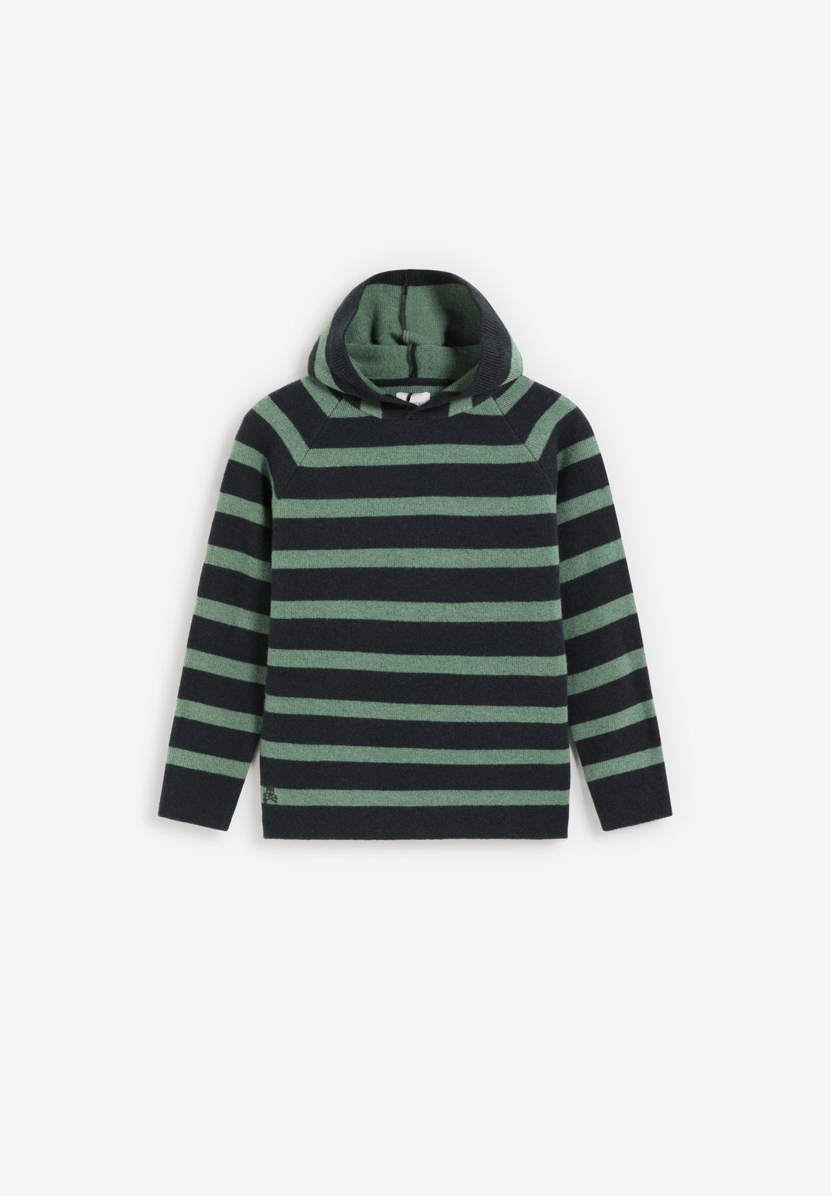 SWEATER ÀS RISCAS COM CAPUZ