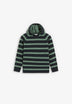 SWEATER ÀS RISCAS COM CAPUZ