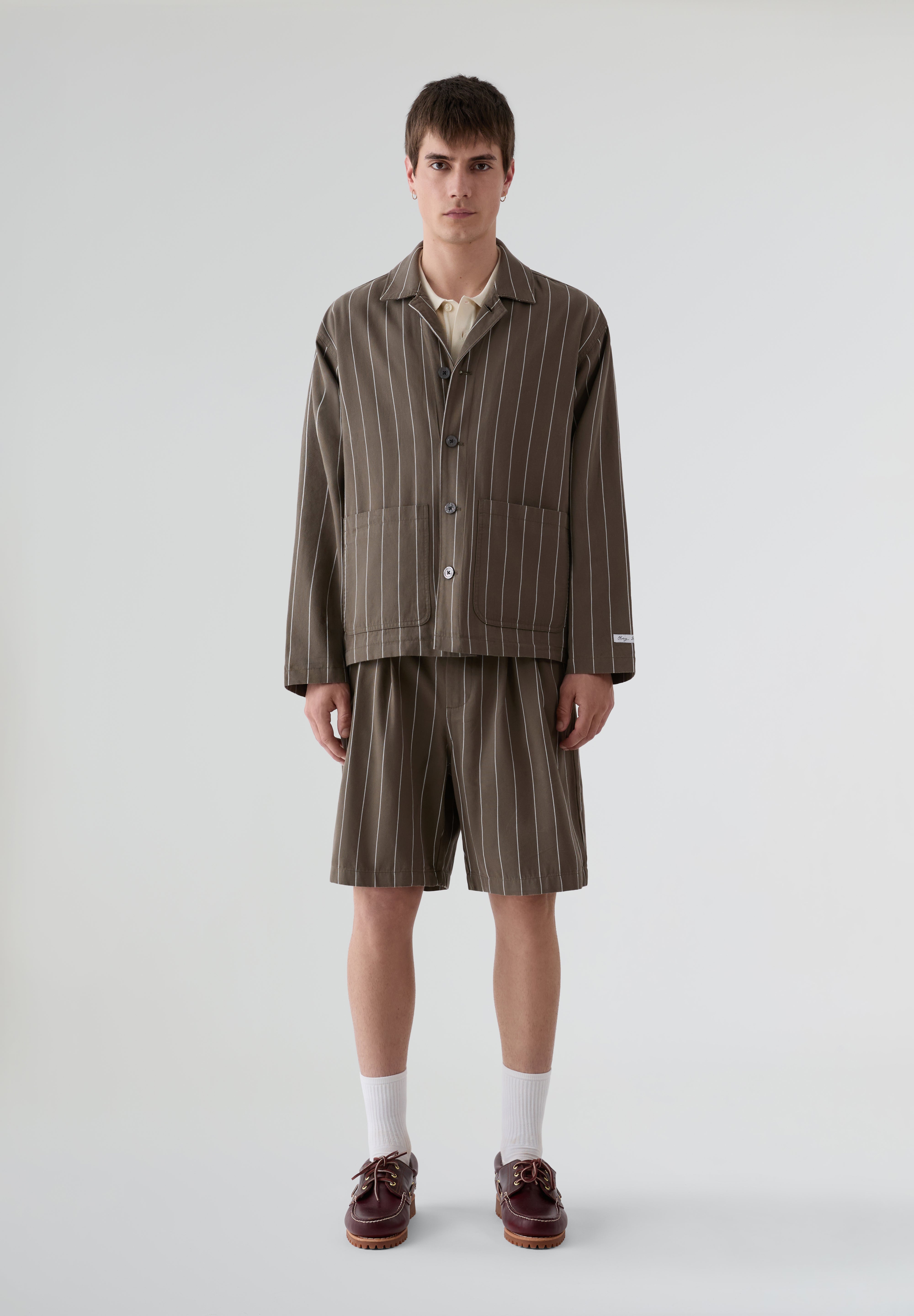 OBEY | CALÇÕES BERMUDA FOSTER STRIPE PLEATED