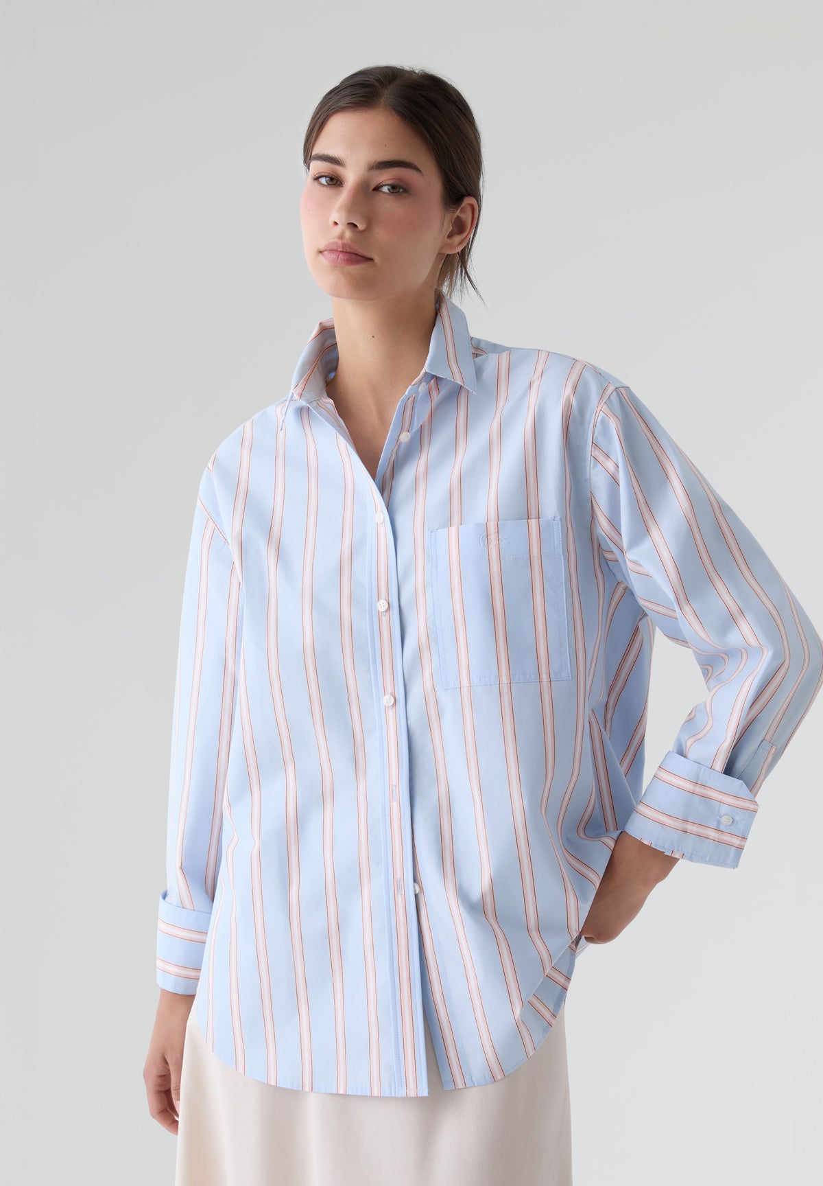 LACOSTE | CAMISA DUPLA RISCA DE MULHER