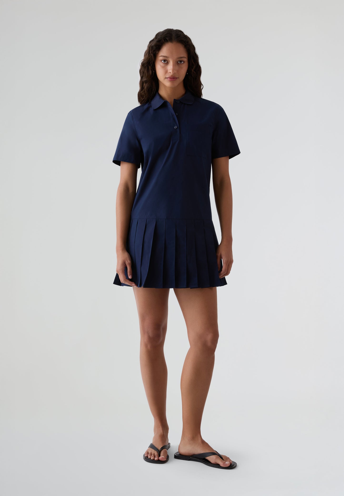 LACOSTE | VESTIDO CAMISA POLO SAIA ÀS PREGAS DE MULHER