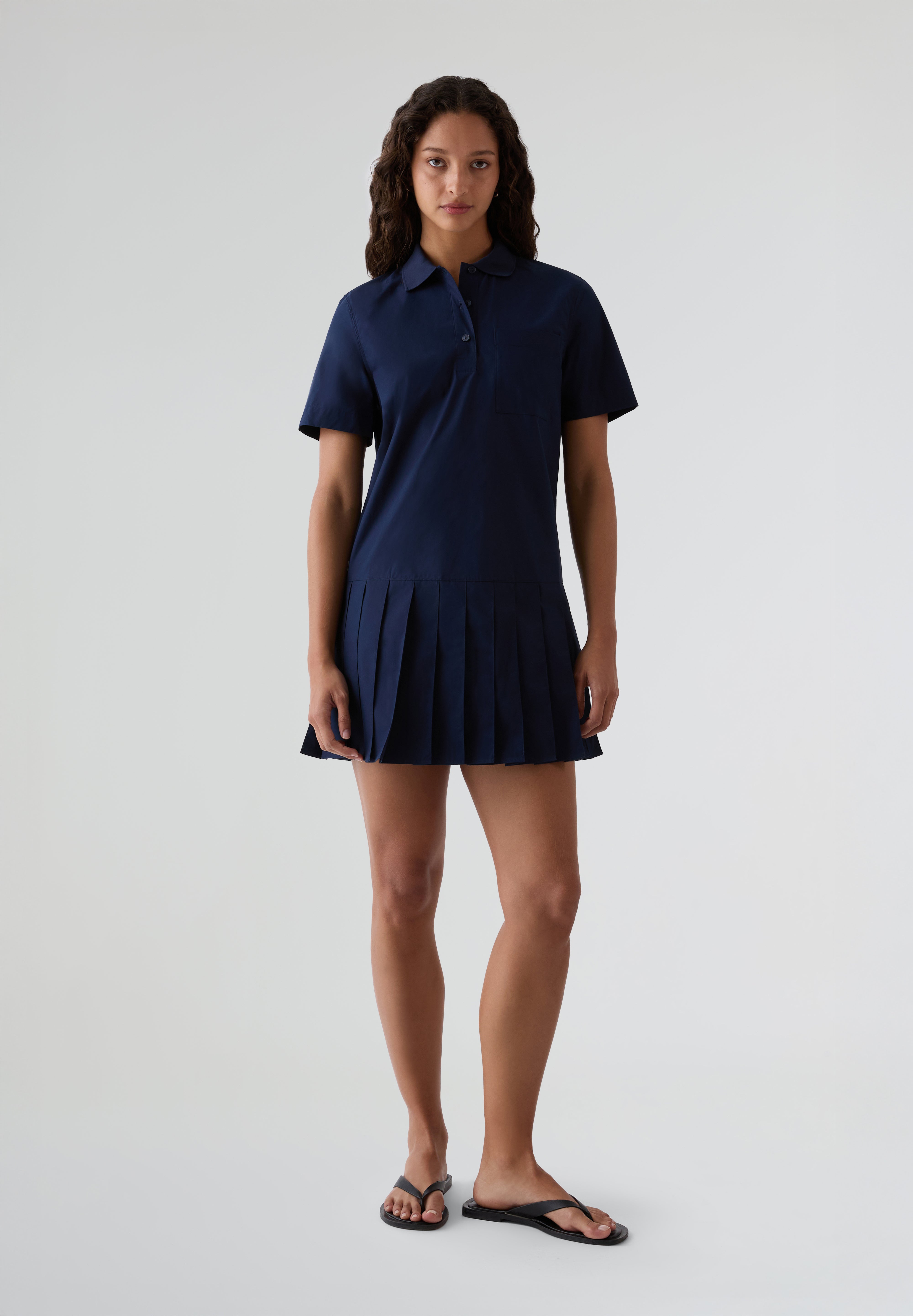 LACOSTE | VESTIDO CAMISA POLO SAIA ÀS PREGAS DE MULHER