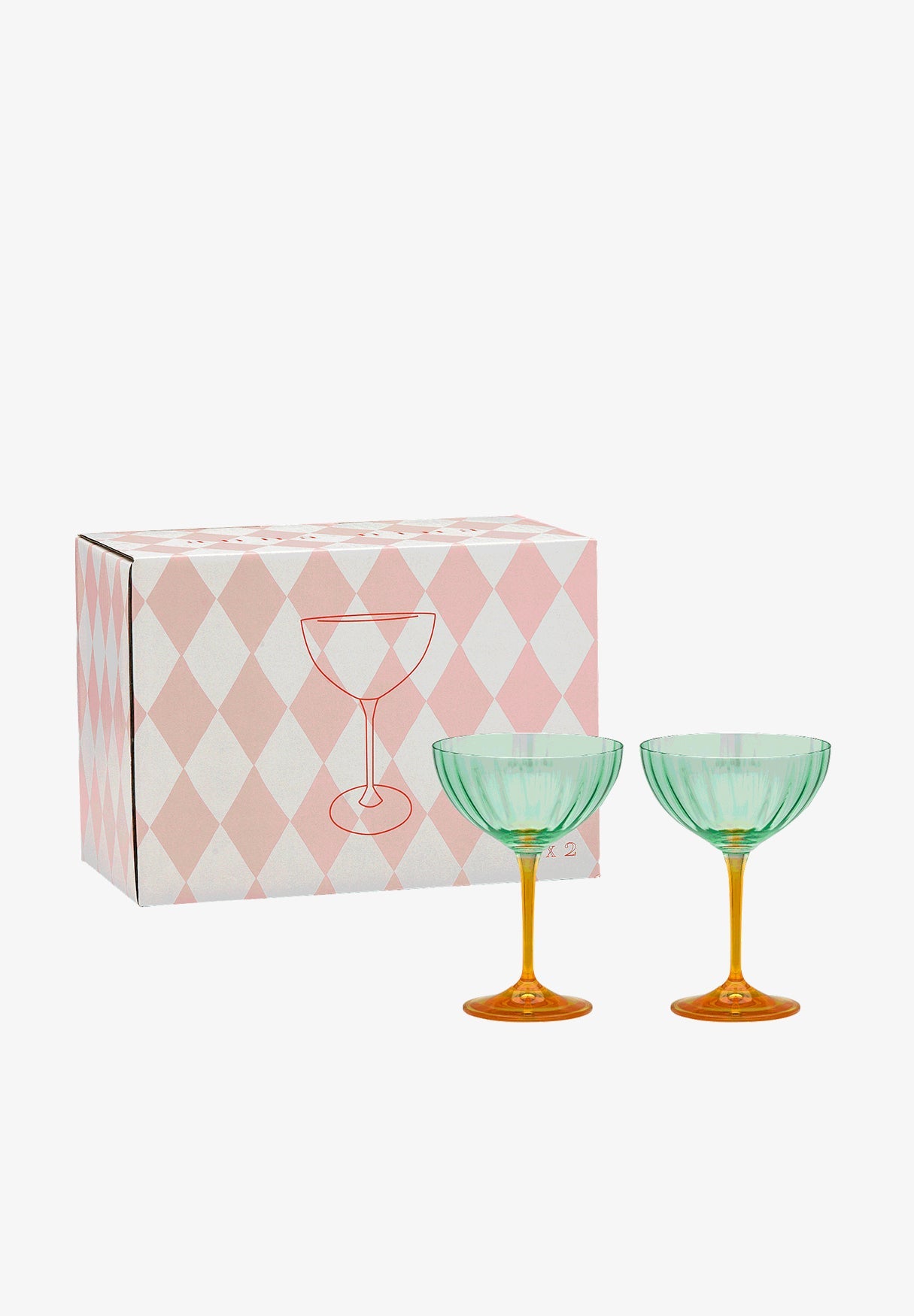 ANNA+NINA | SET 2 COPAS JAZZY ARANCIA OPTIC CHAMPAGNE