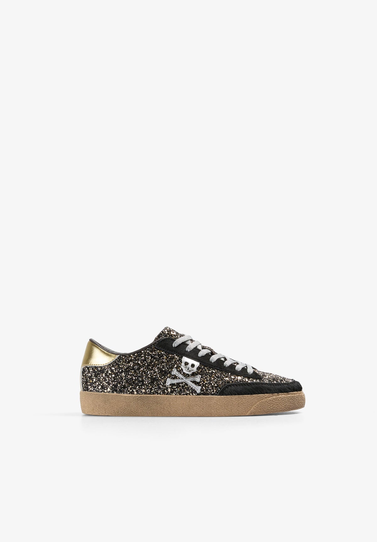 SAPATILHAS EM GLITTER COM SKULL