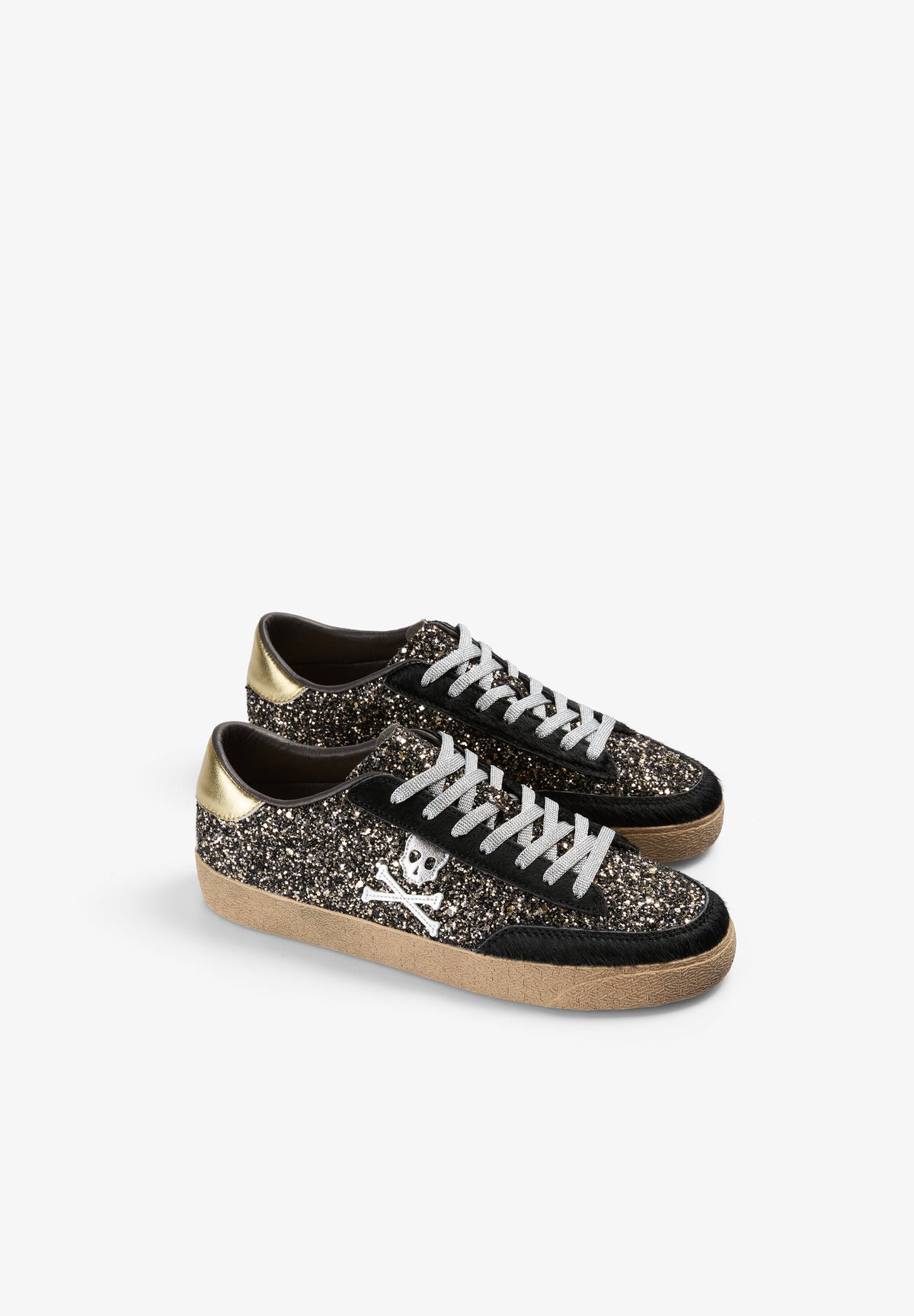 SAPATILHAS EM GLITTER COM SKULL