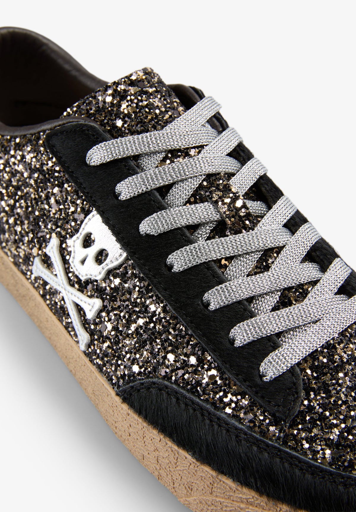 SAPATILHAS EM GLITTER COM SKULL