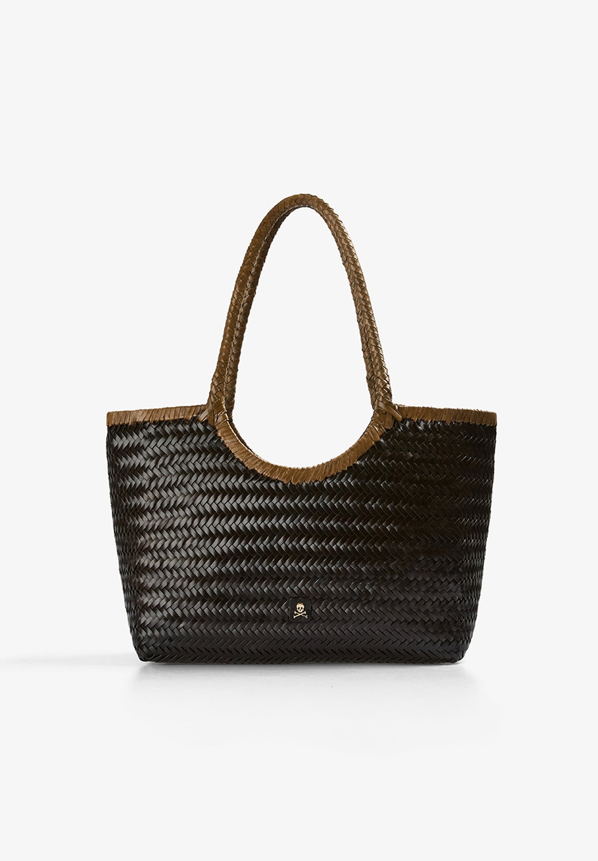 BOLSA DE OMBRO EM PELE TRANÇADA