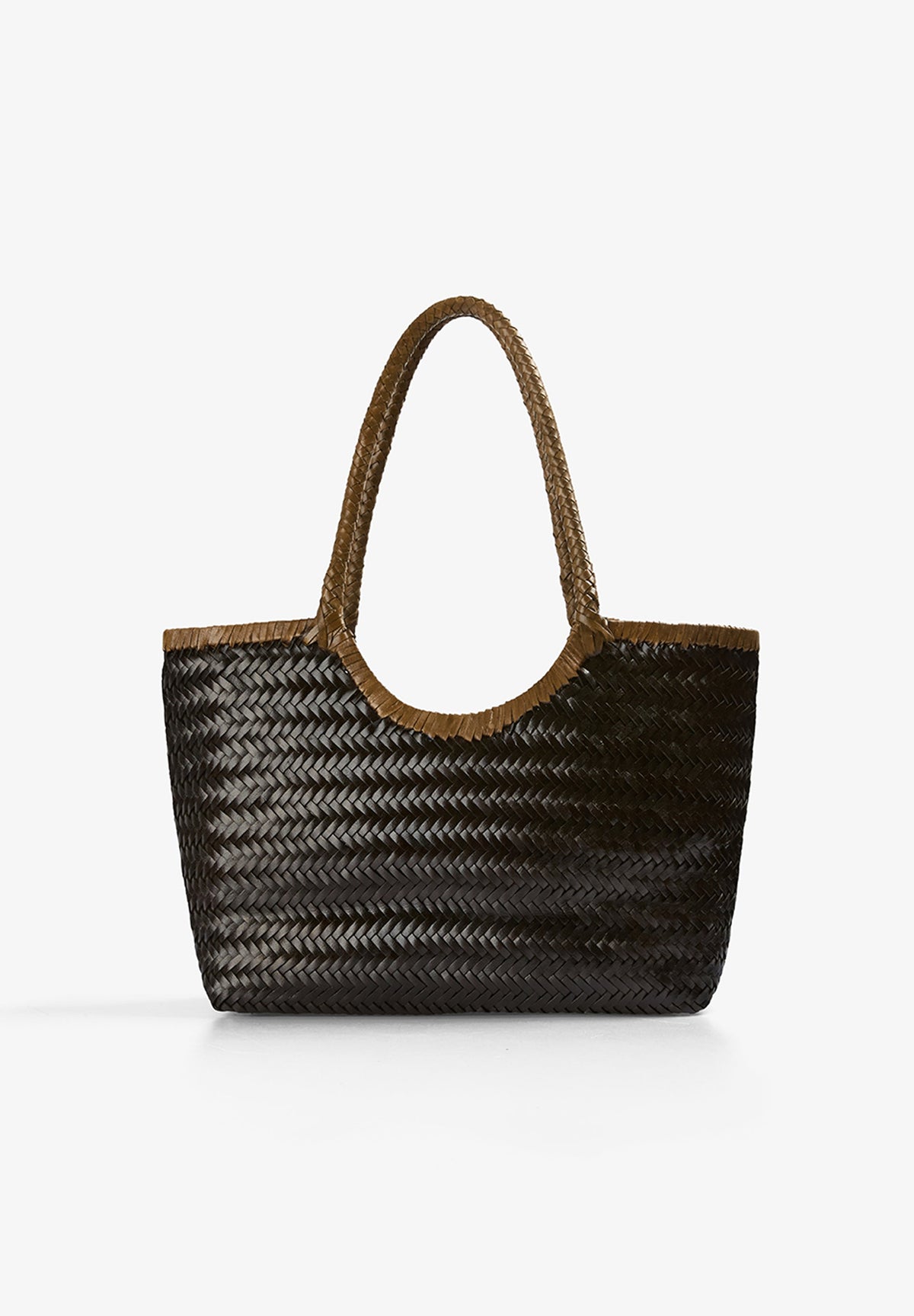 BOLSA DE OMBRO EM PELE TRANÇADA