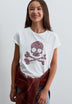 T-SHIRT COM SKULL E ESTAMPADO ANIMAL