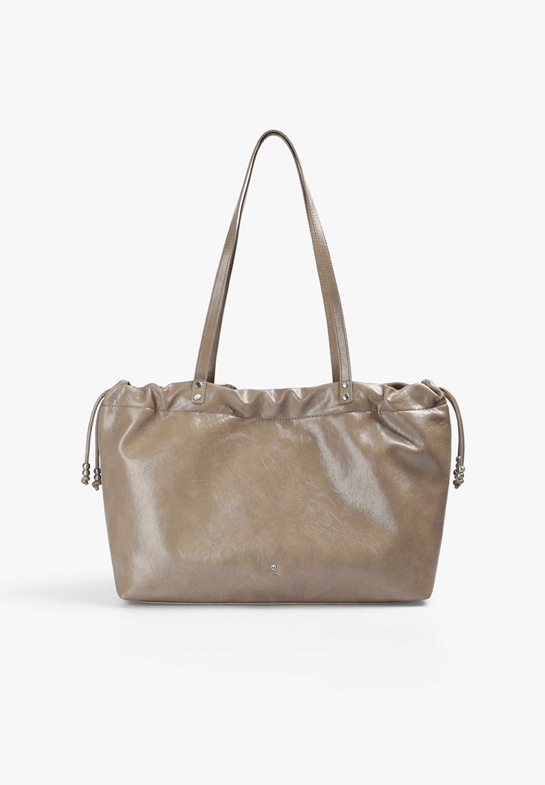 BOLSA MÉDIA EFEITO DE PELE COM FECHO FRANCIDO