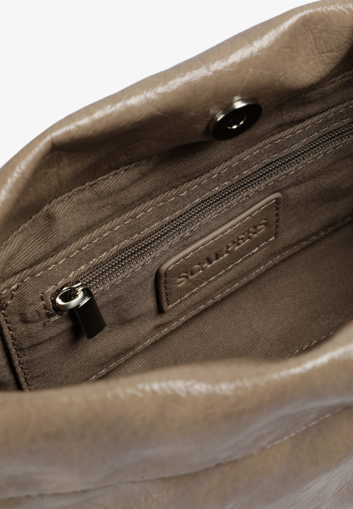 BOLSA EFEITO DE PELE COM FECHO FRANCIDO