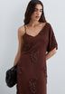 VESTIDO ASSIMÉTRICO BORDADO COM MISSANGAS