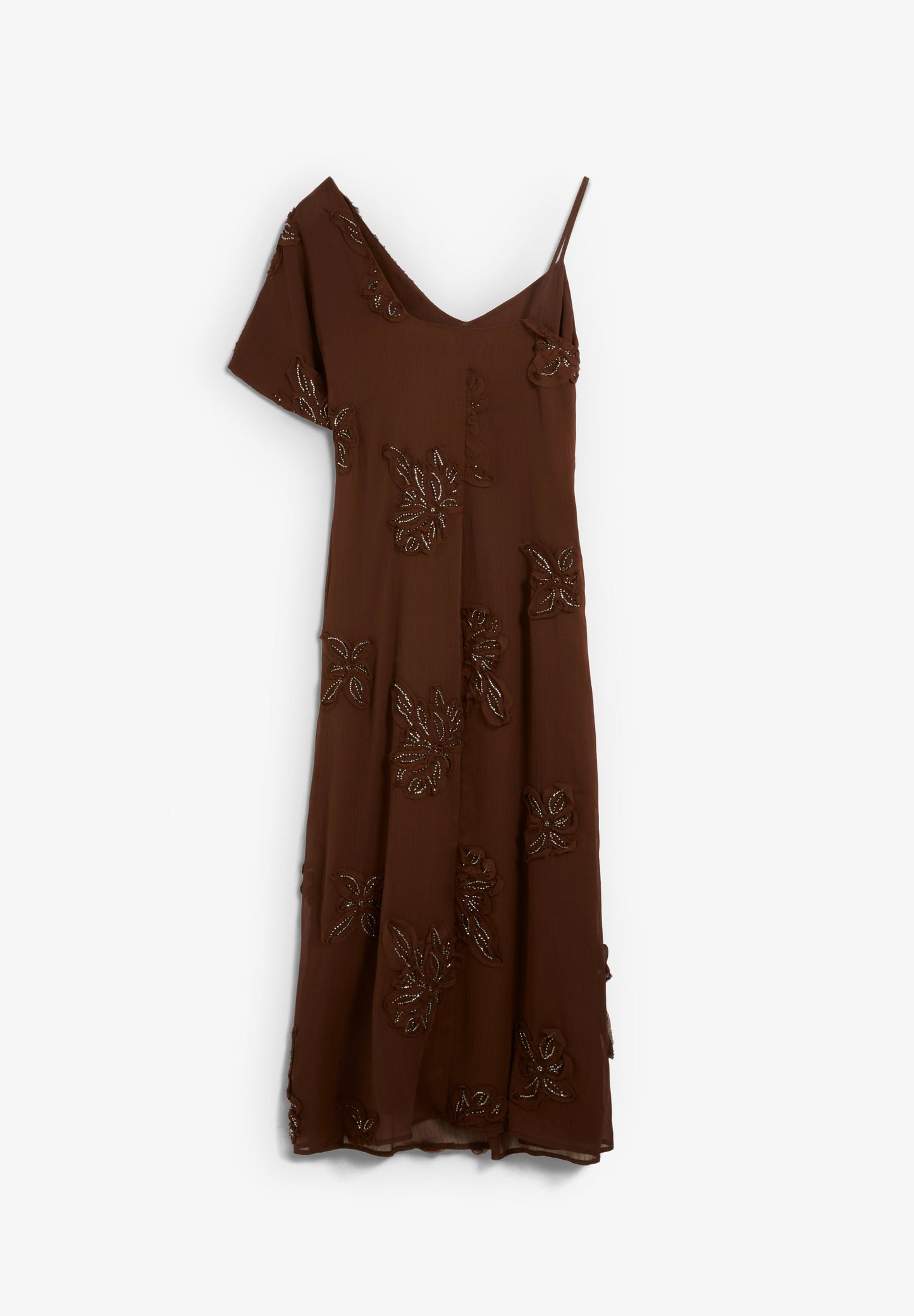 VESTIDO ASSIMÉTRICO BORDADO COM MISSANGAS