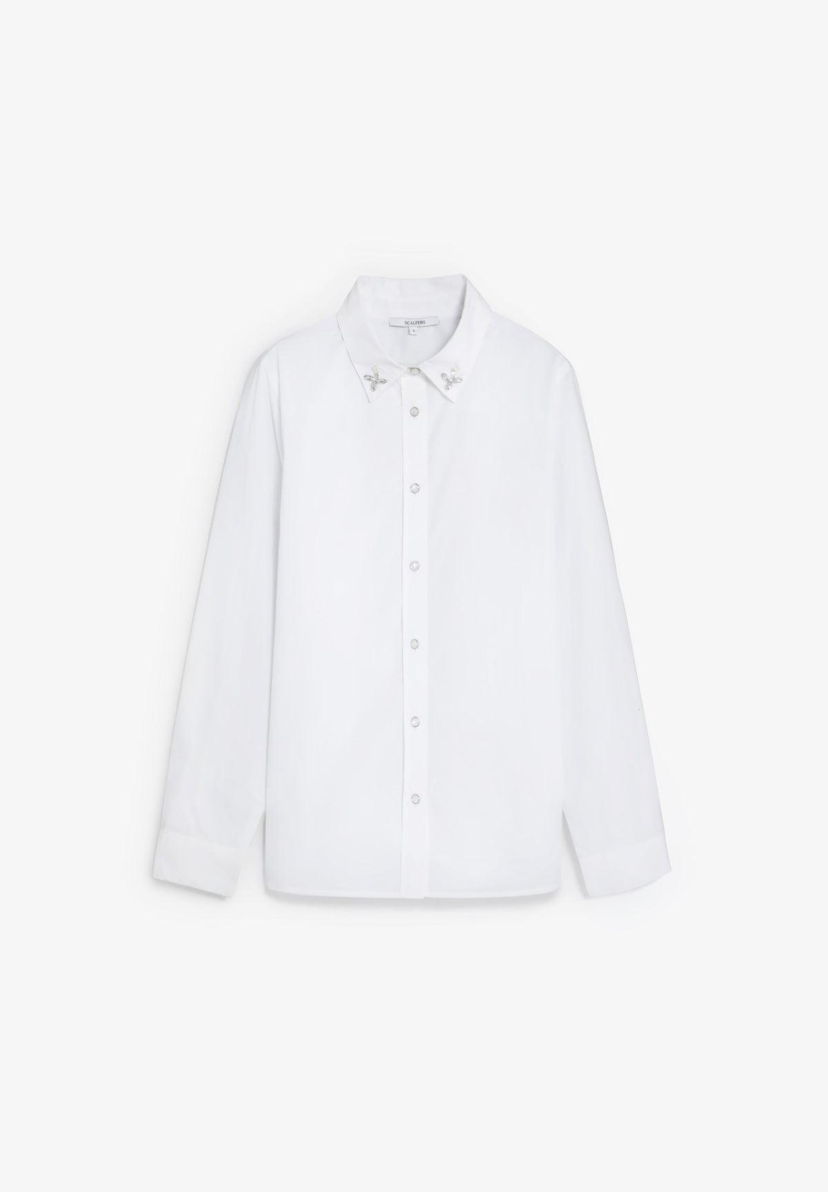 CAMISA DE POPELINA COM PORMENOR NO COLARINHO