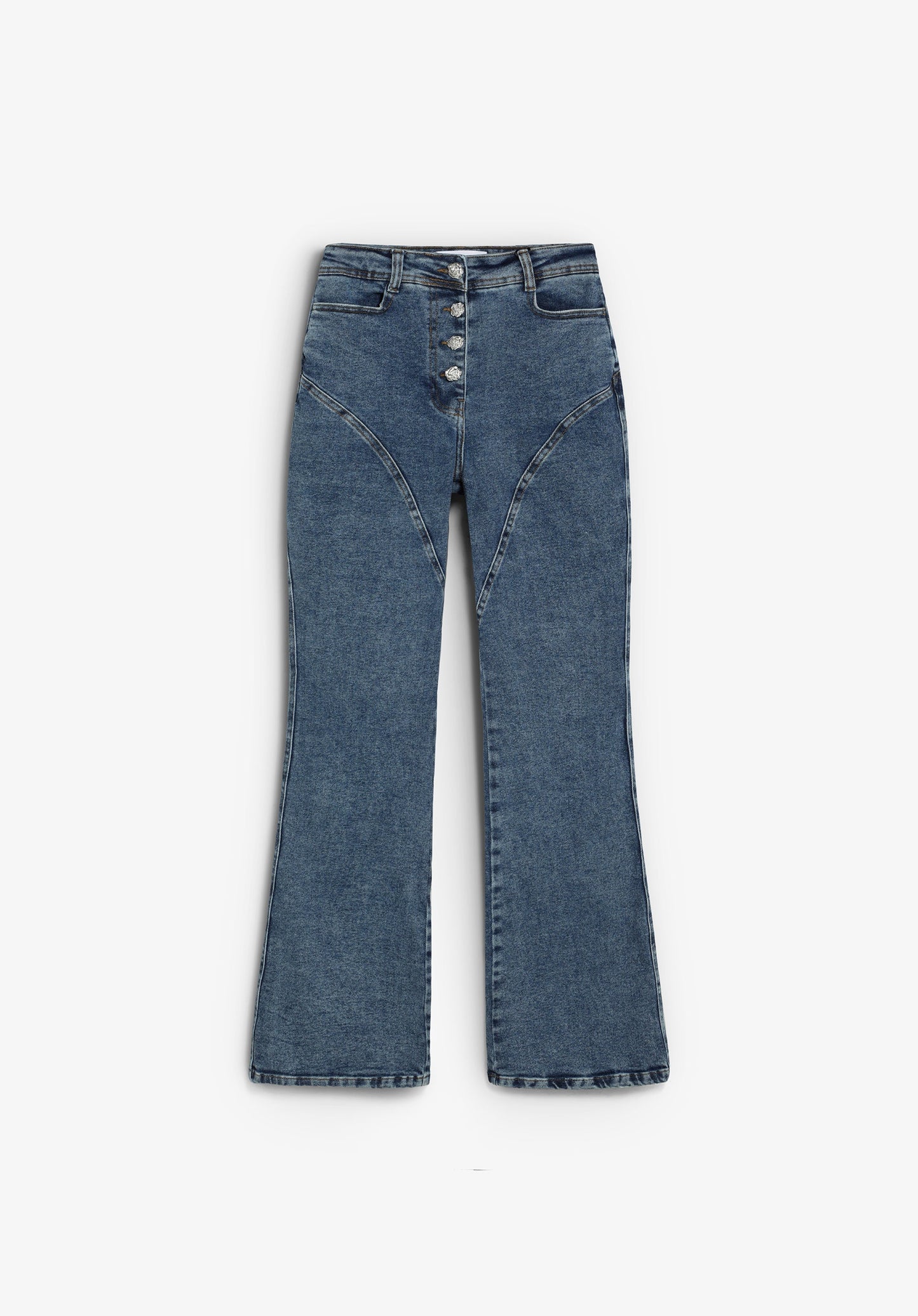 CALÇAS DE GANGA BOOTCUT DE CINTURA SUBIDA