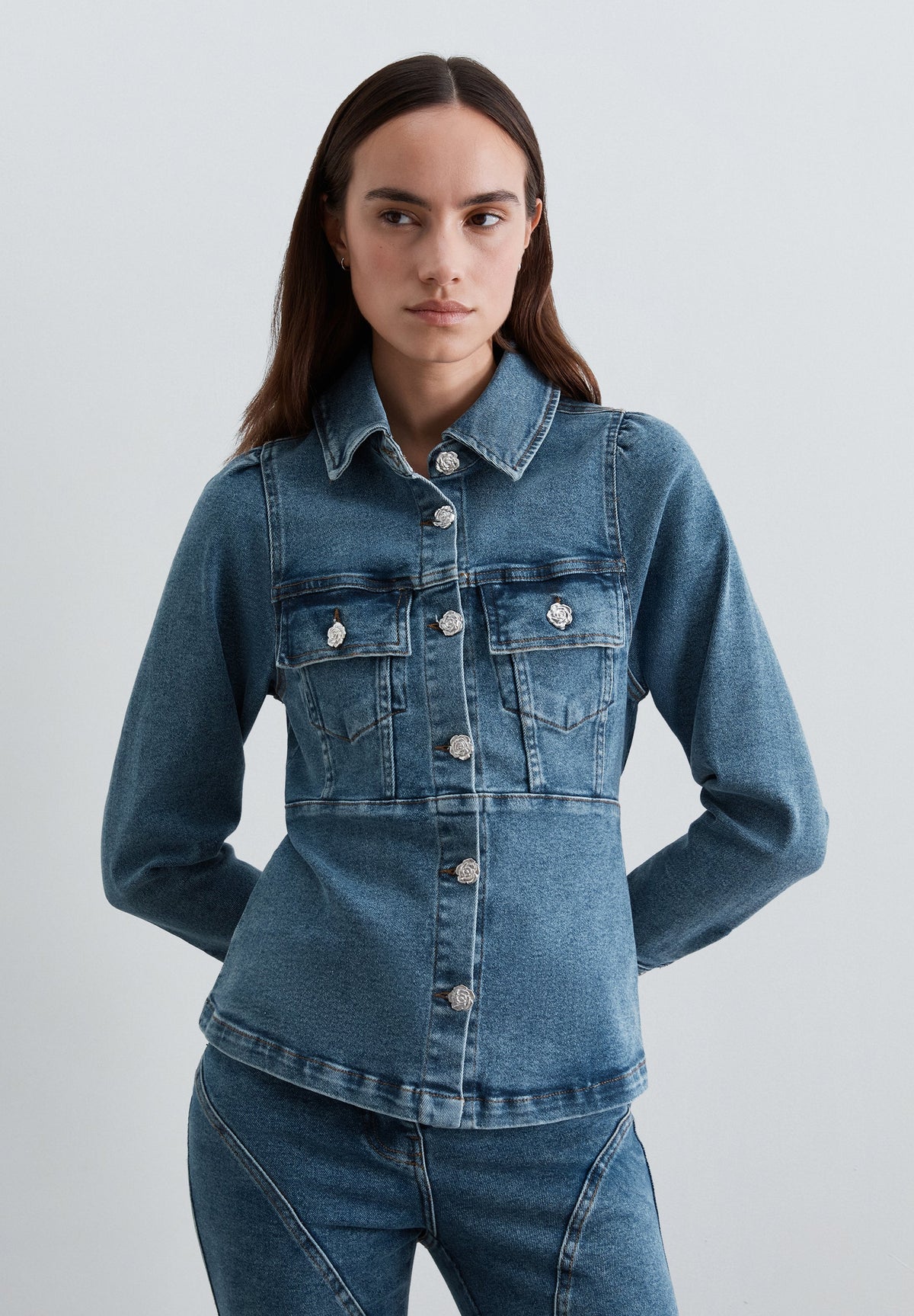 CAMISA DENIM COM CINTO