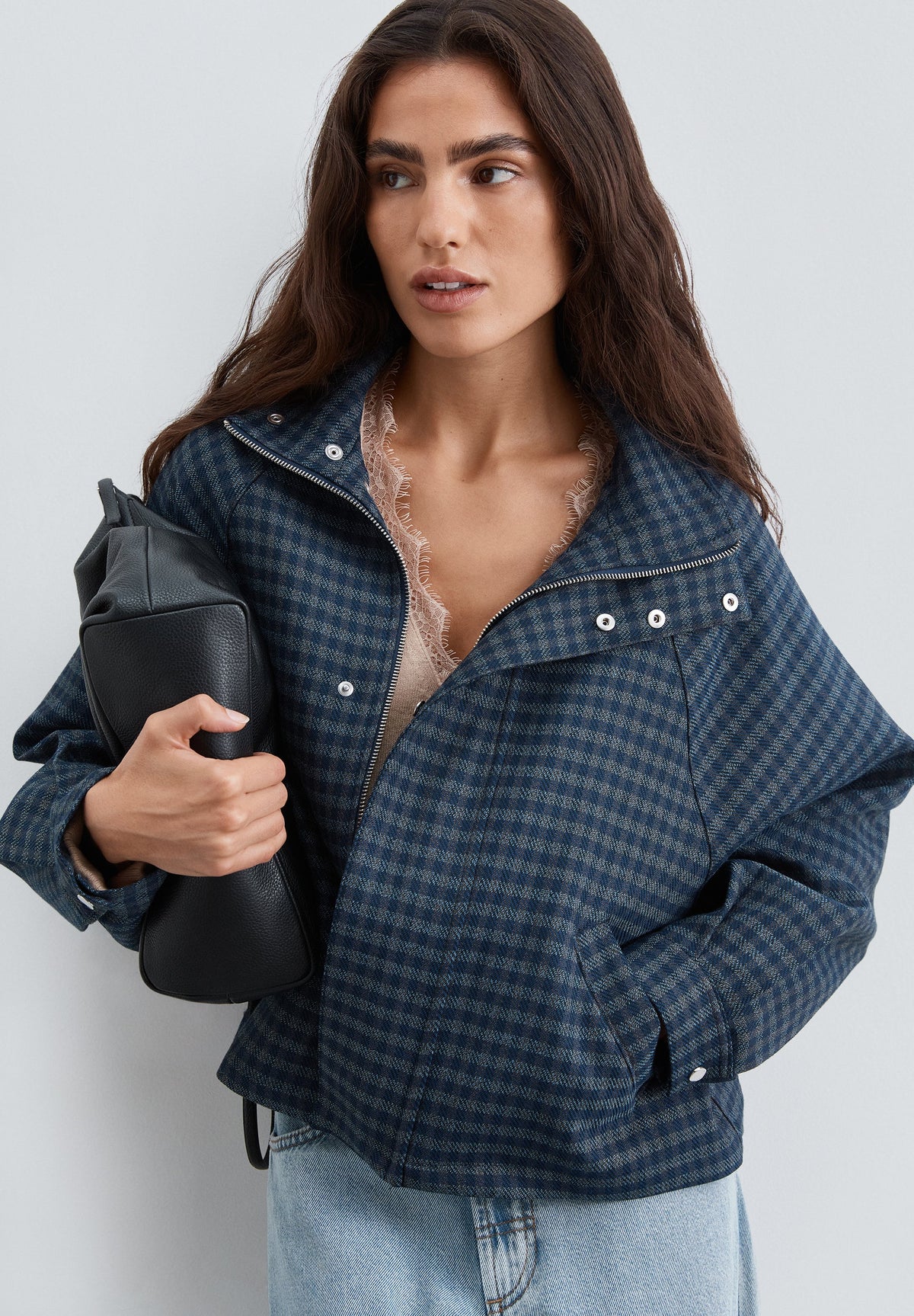 CARDIGAN DE GOLA ALTA XADREZ