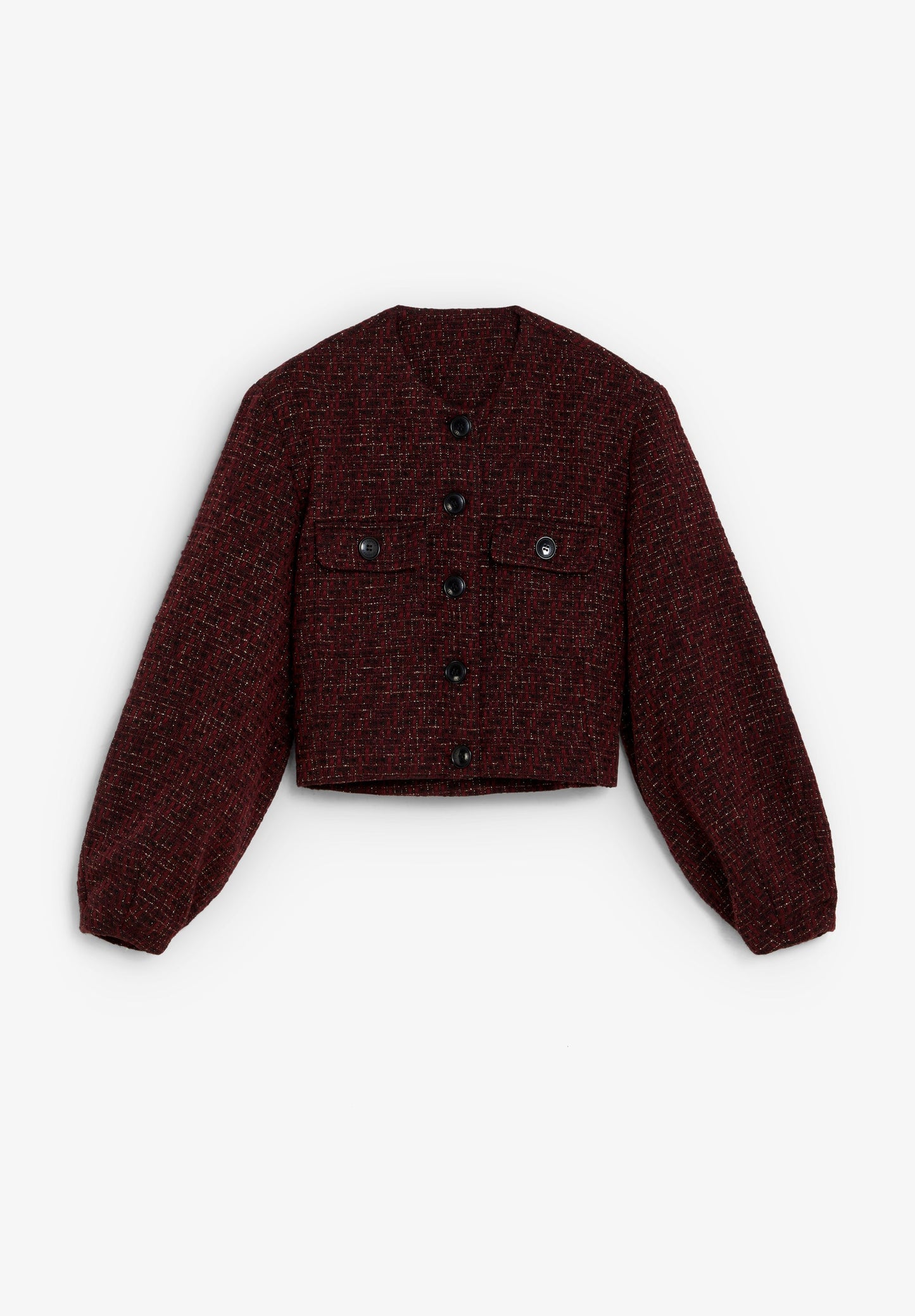 CASACO TWEED COM FIO METALIZADO