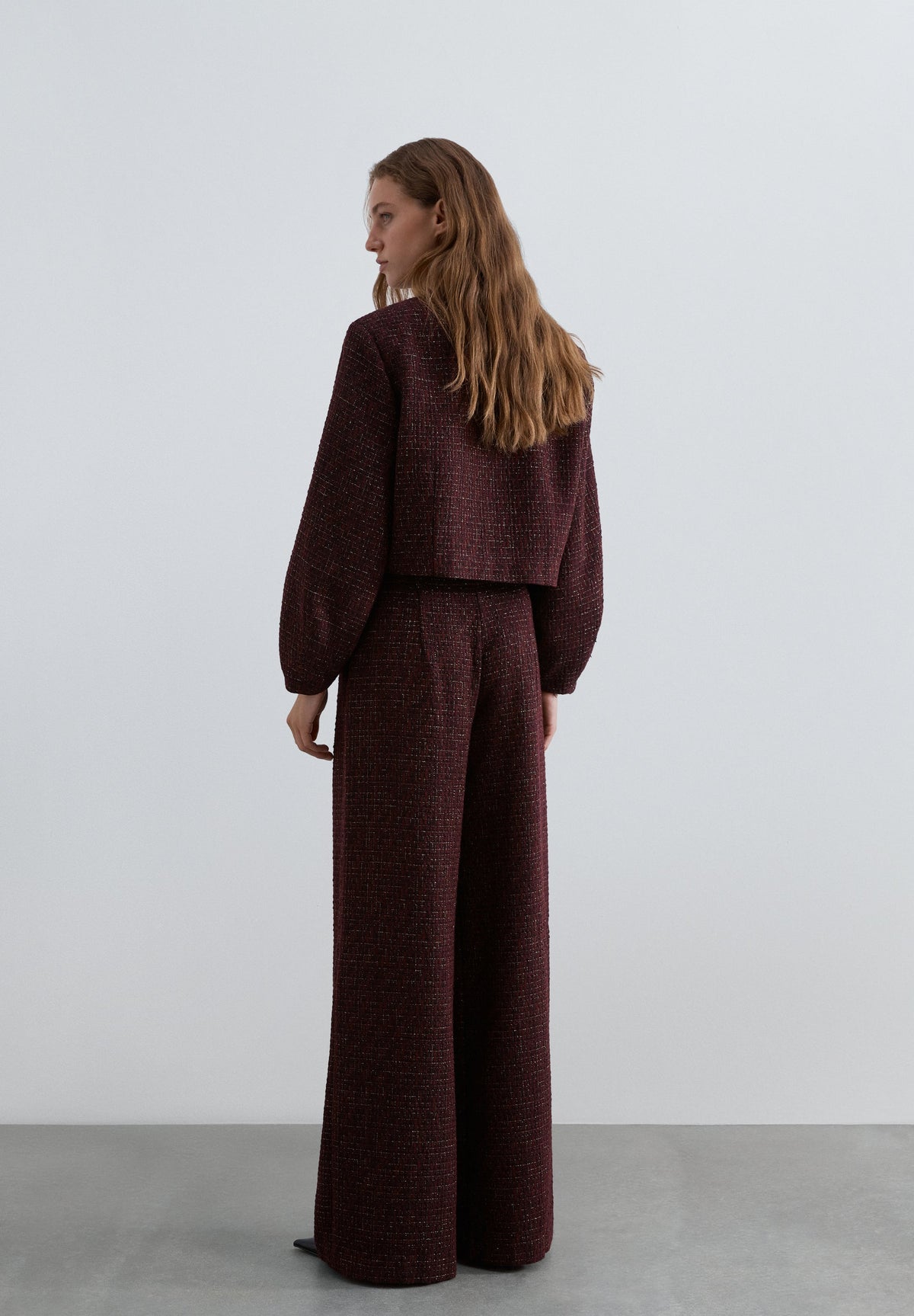 CALÇAS TWEED WIDE LEG