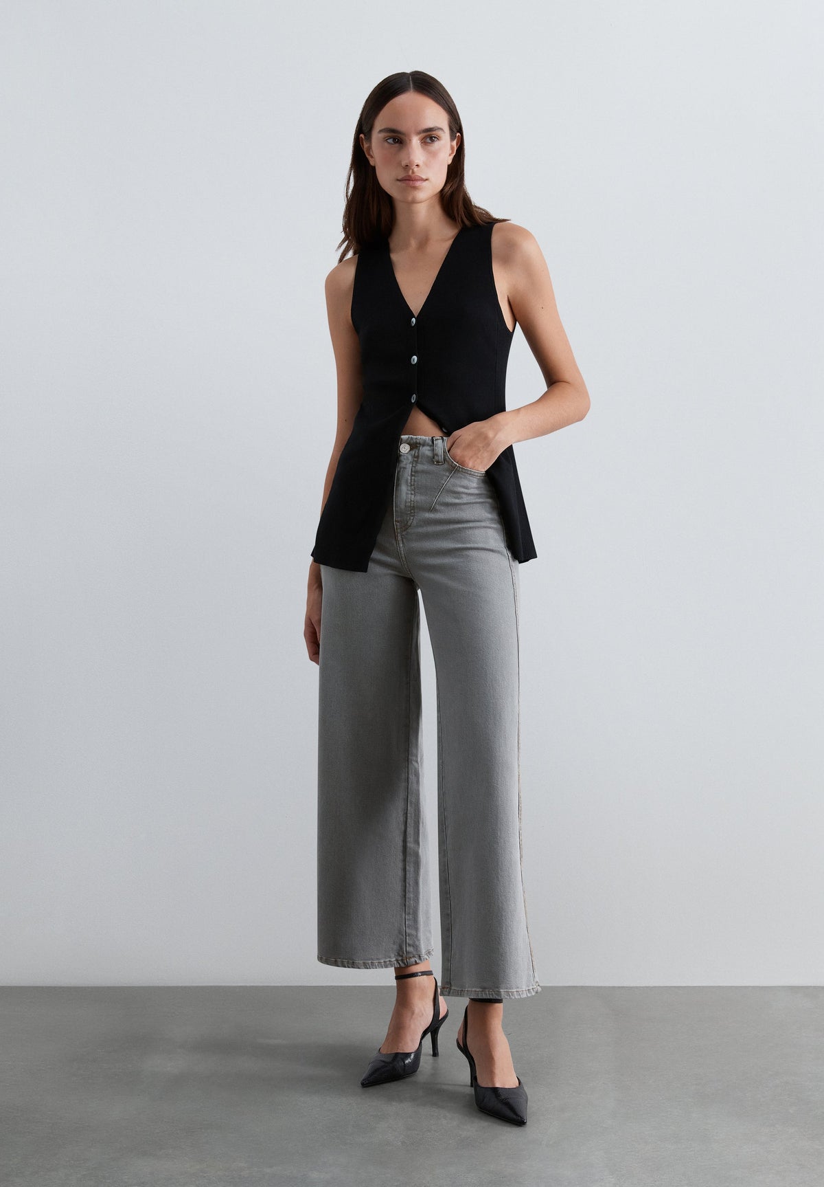 JEANS WIDE LEG E CINTURA SUBIDA
