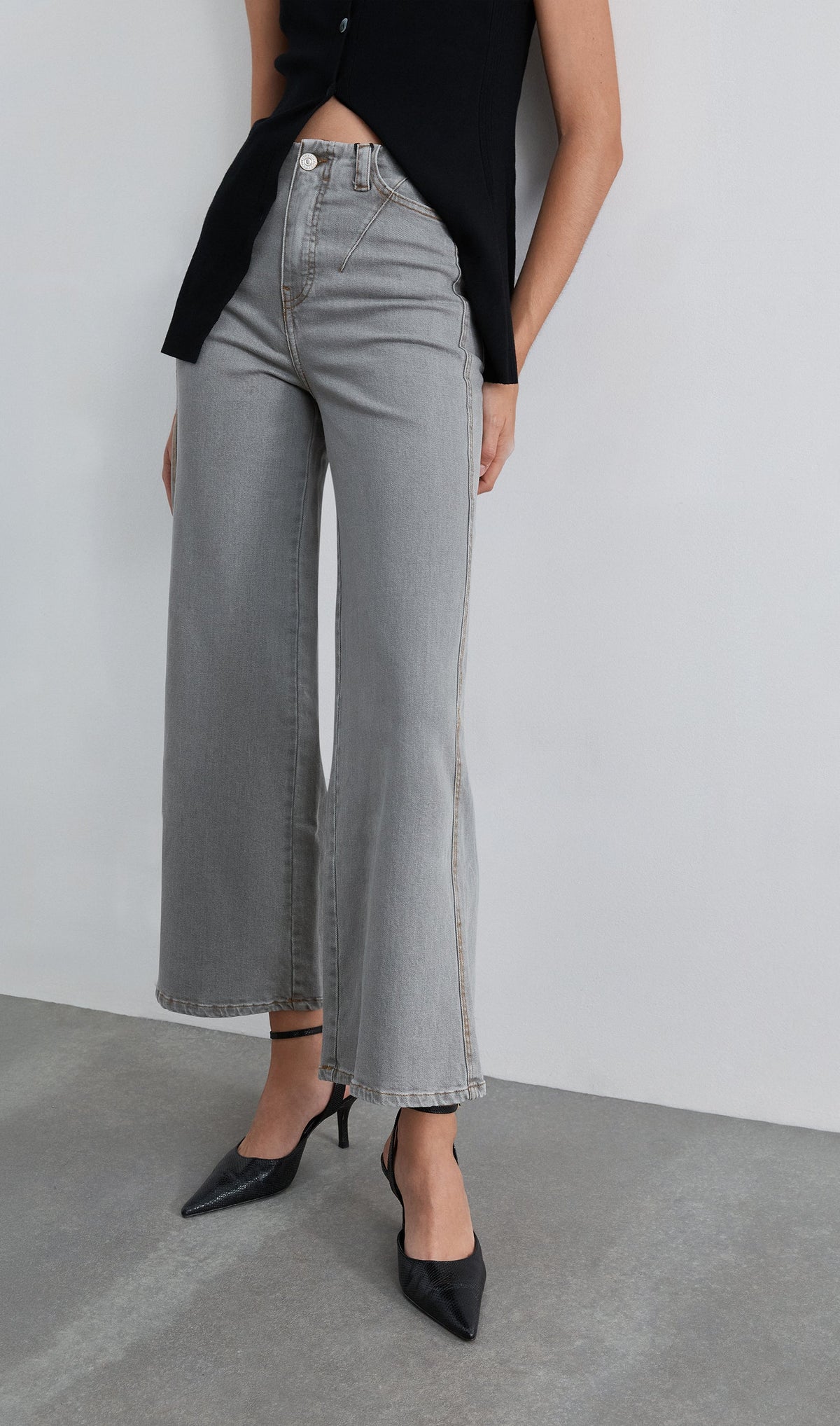JEANS WIDE LEG E CINTURA SUBIDA