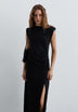 VESTIDO MIDI COM DRAPEADO LATERAL
