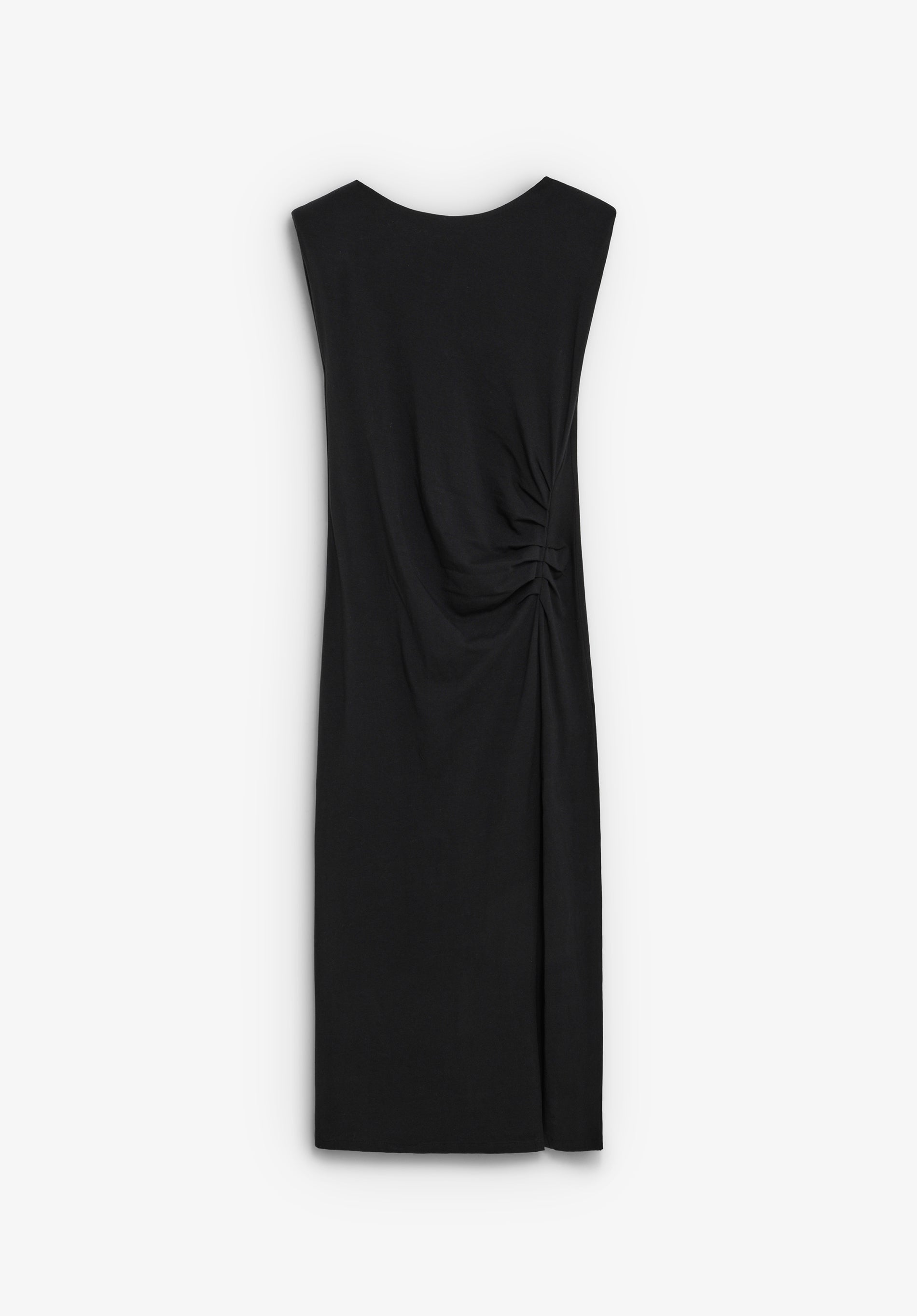 VESTIDO MIDI COM DRAPEADO LATERAL