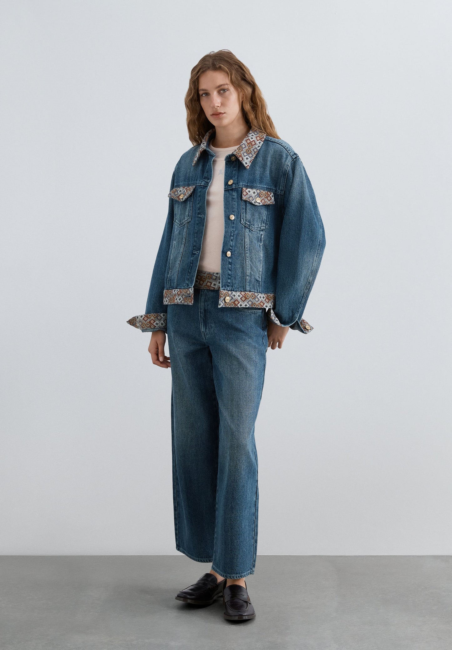 JEANS CULOTTES PADRÃO ÉTNICO