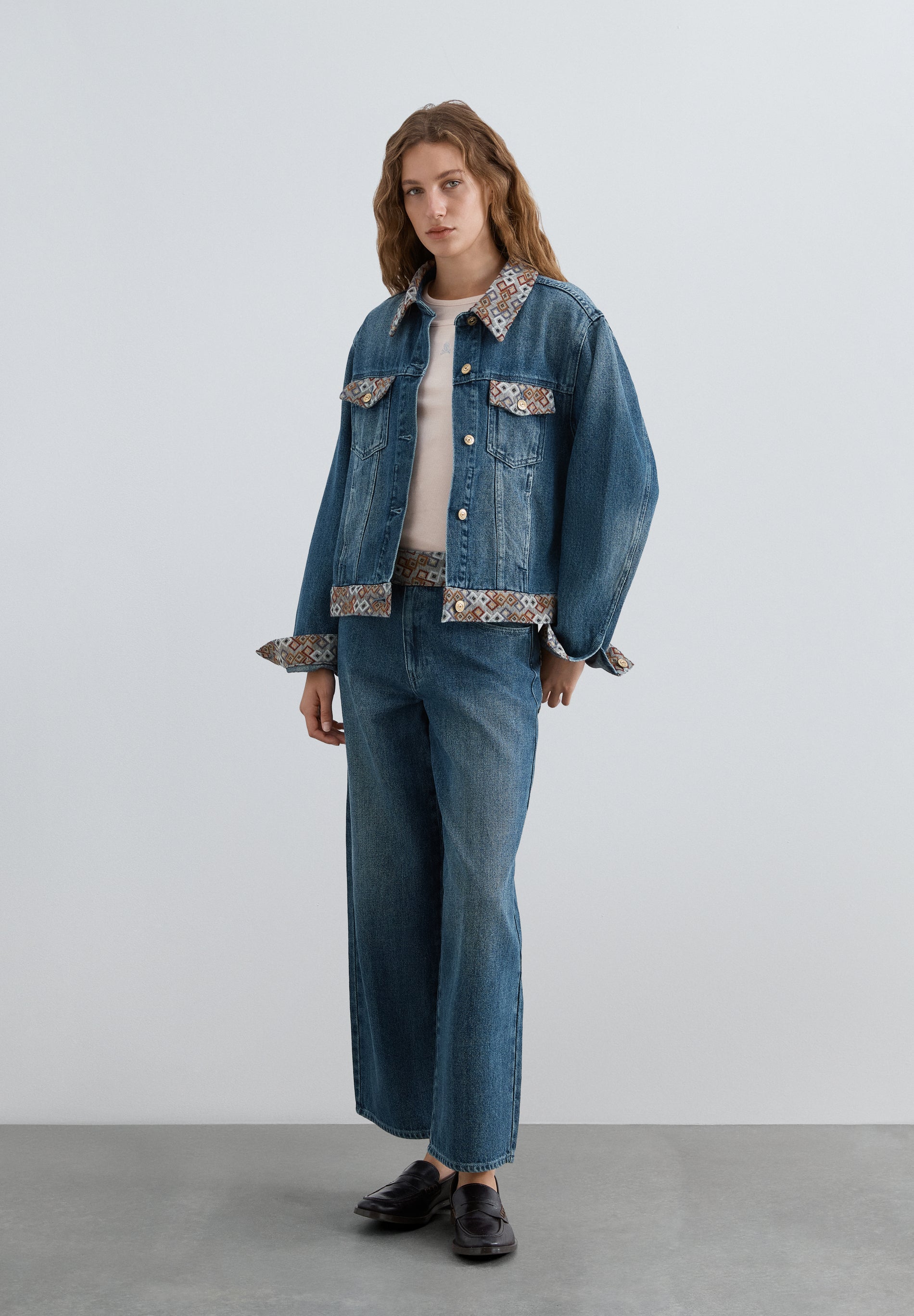 JEANS CULOTTES PADRÃO ÉTNICO
