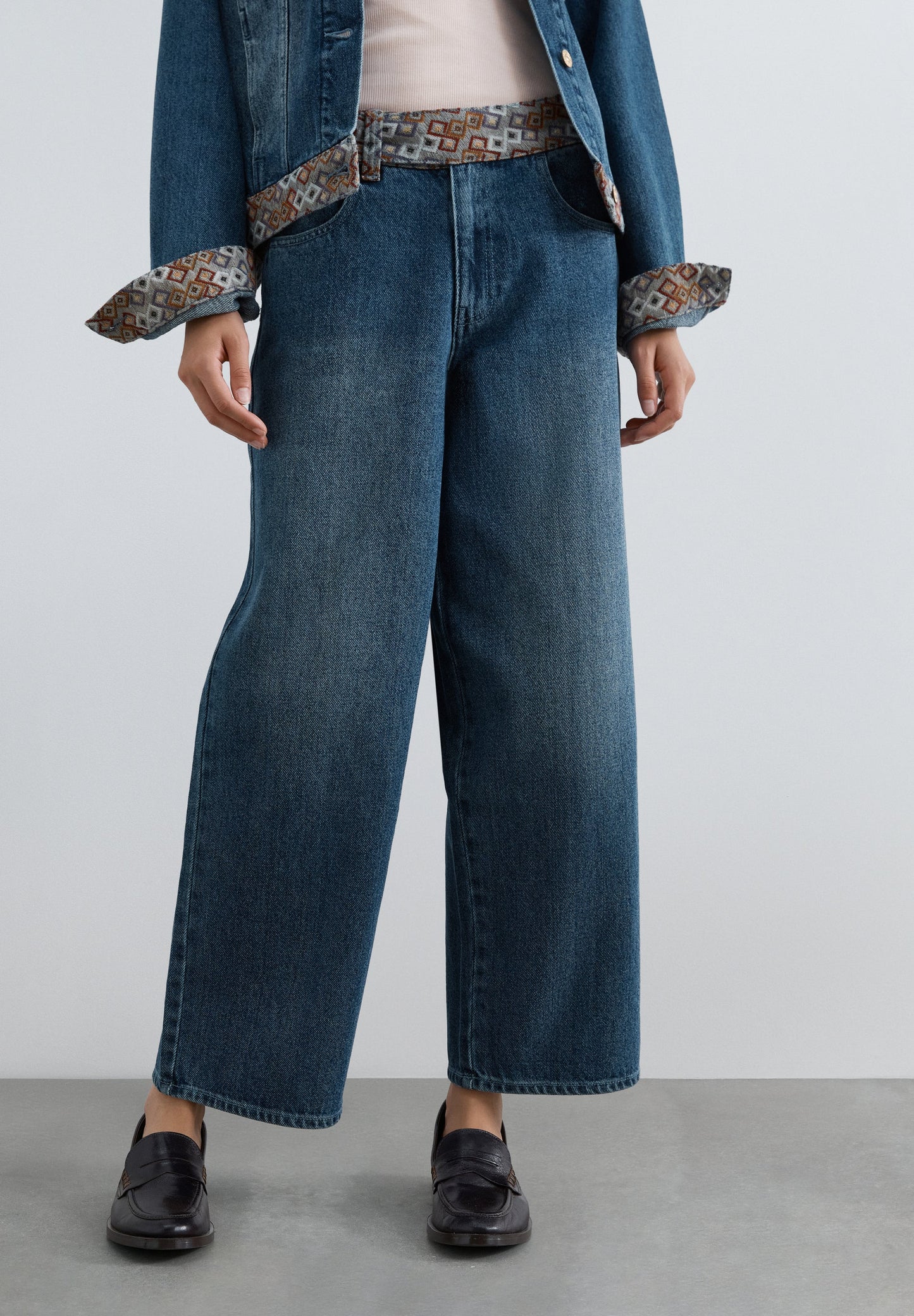 JEANS CULOTTES PADRÃO ÉTNICO