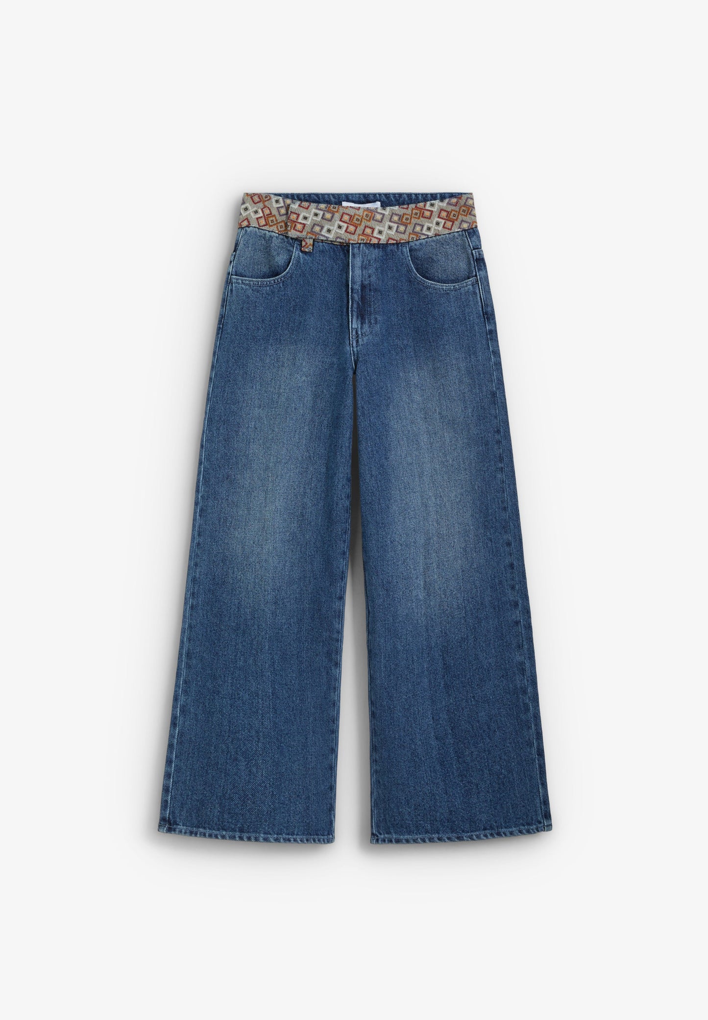 CALÇAS DE GANGA CULOTTE COM ESTAMPADO ÉTNICO