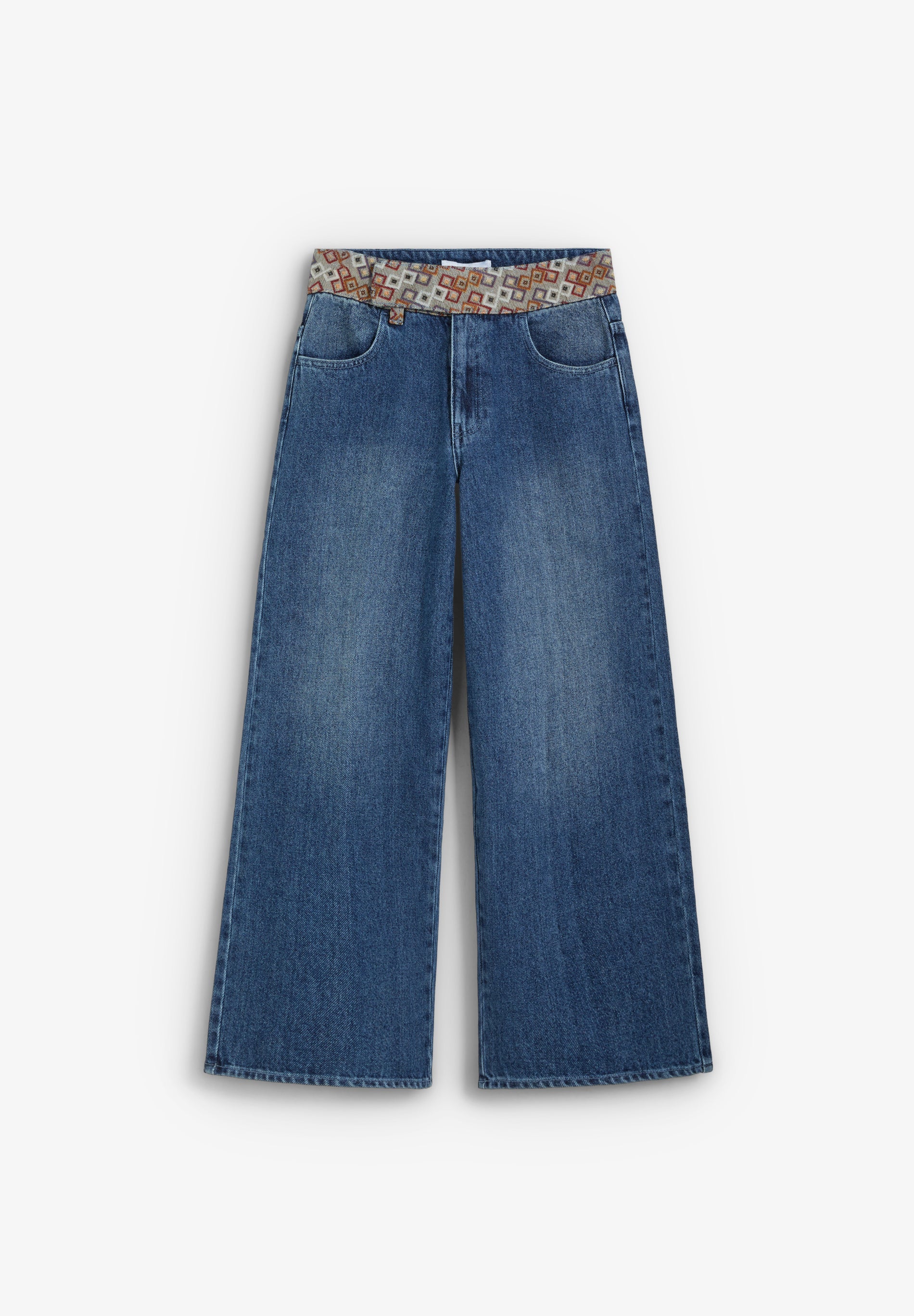 CALÇAS DE GANGA CULOTTE COM ESTAMPADO ÉTNICO